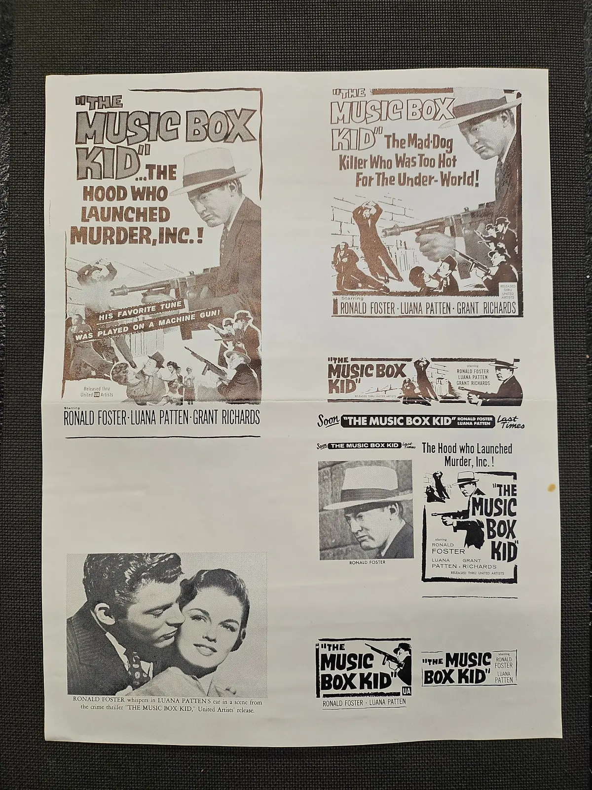 "The Music Box Kid" Original Movie Ad Mat Mold And Ad Clip Art Print 1