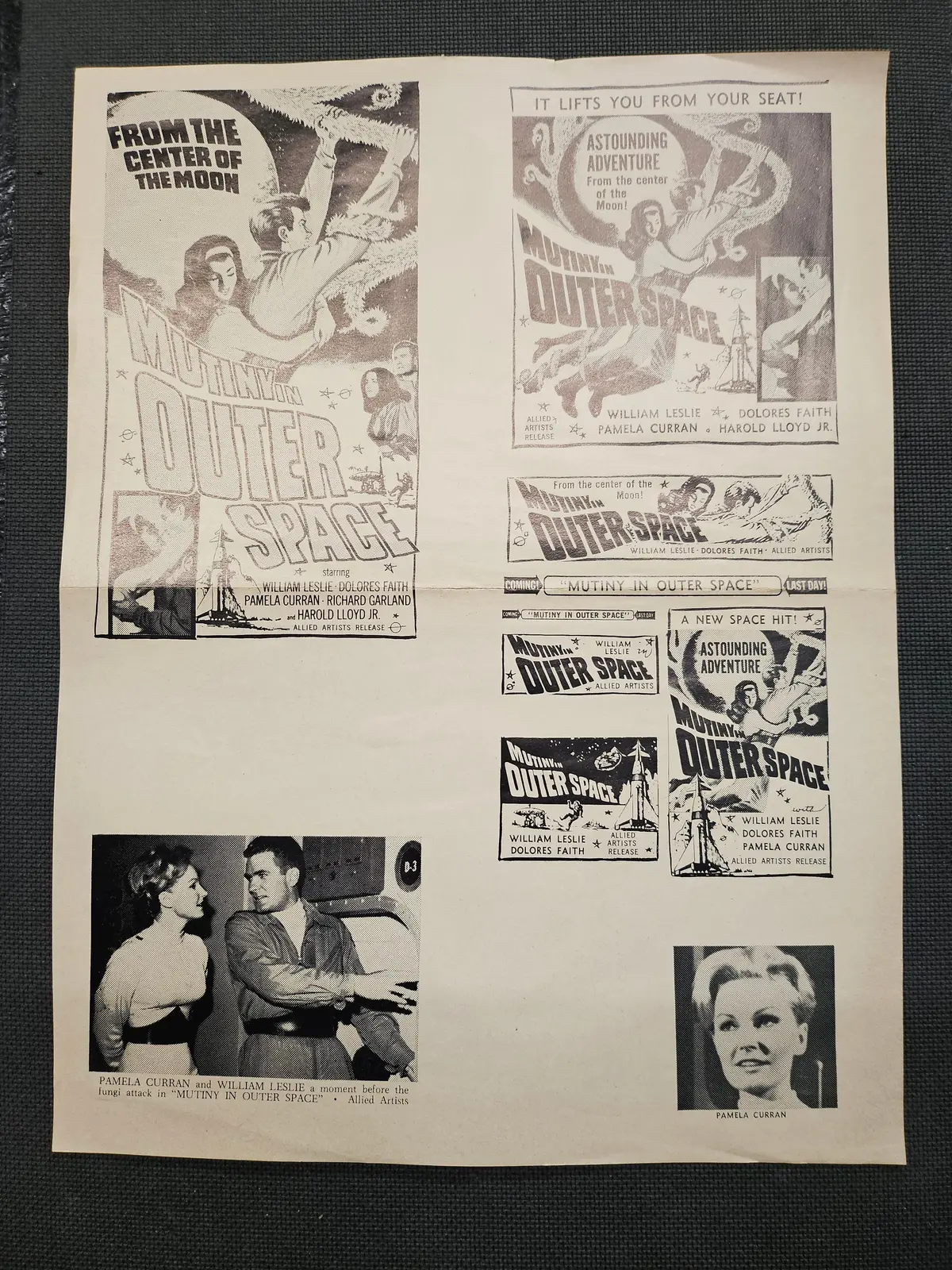 "Mutiny In Outer Space" Original Movie Ad Mat Mold And Ad Clip Art Print 1