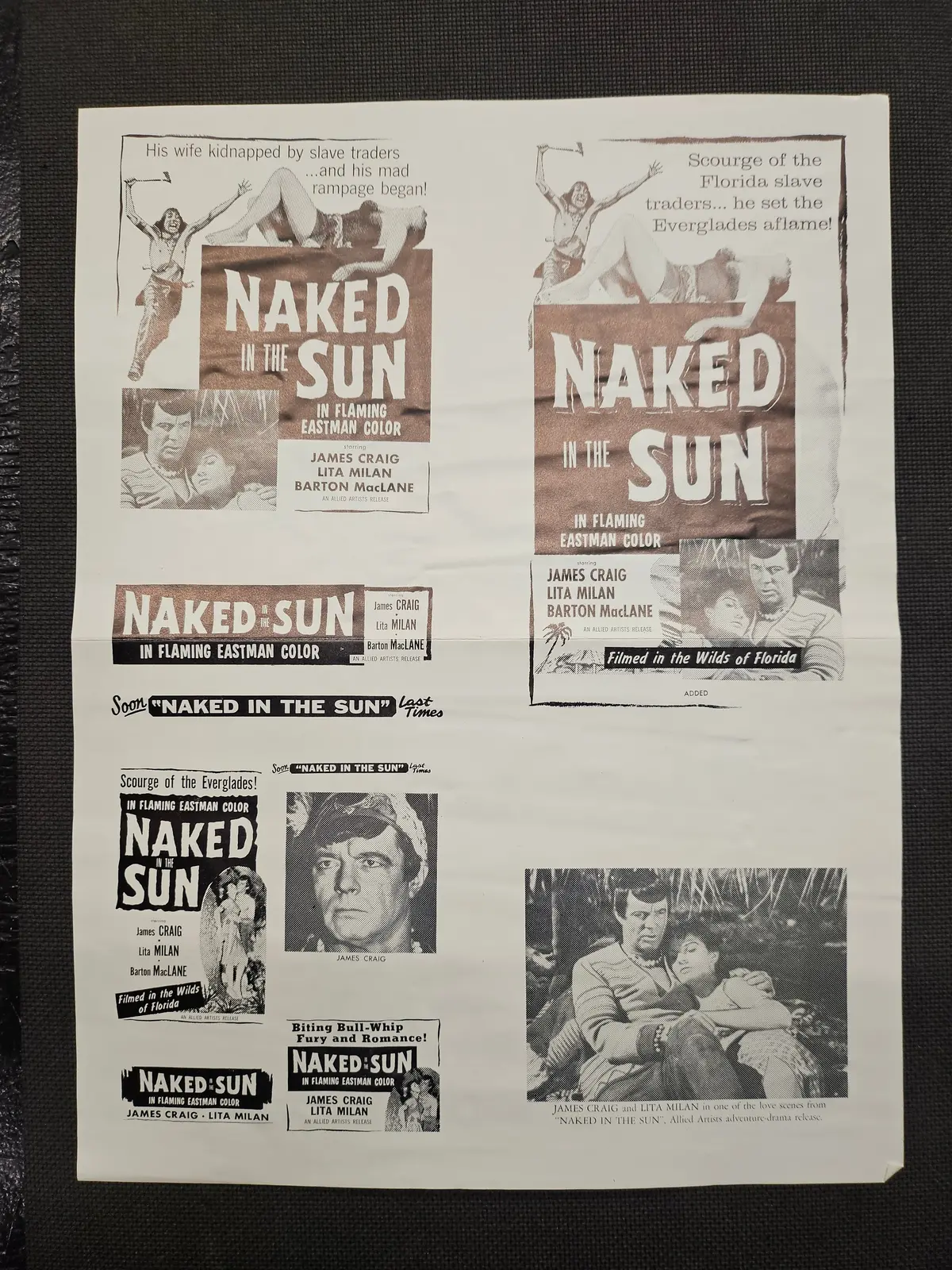 "Naked In The Sun" Original Movie Ad Clip Art Print 1
