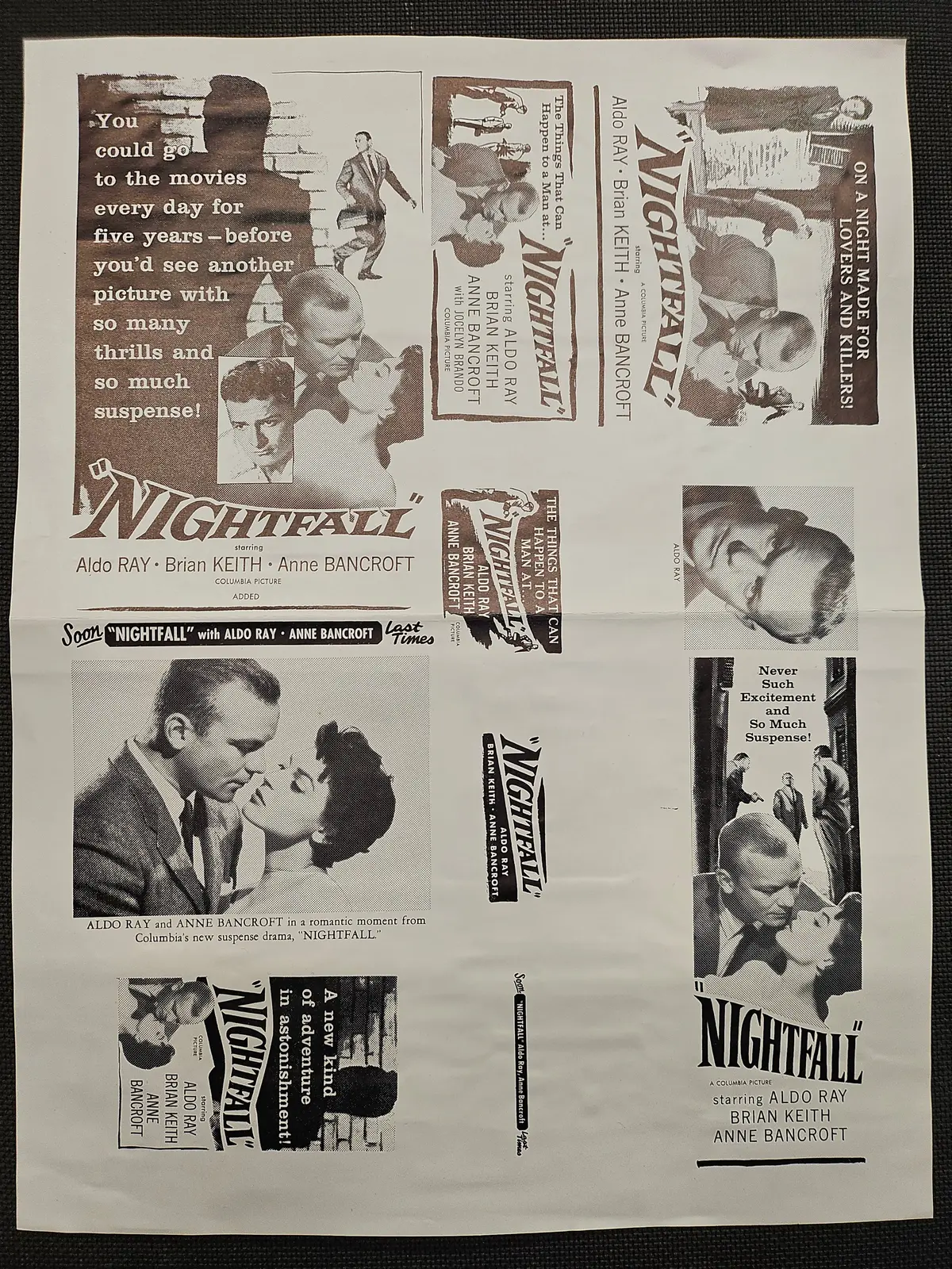 "Nightfall" Original Movie Ad Mat Mold And Ad Clip Art Print 1