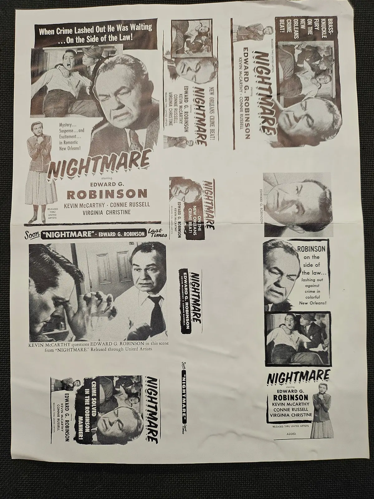 "Nightmare" Original Movie Ad Mat Mold And Ad Clip Art Print 1
