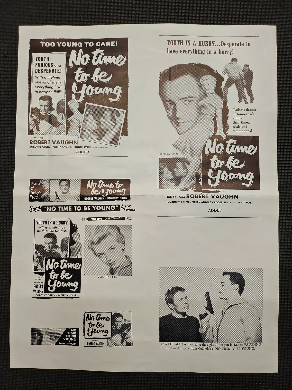 "No Time To Be Young" Original Movie Ad Clip Art Print 1