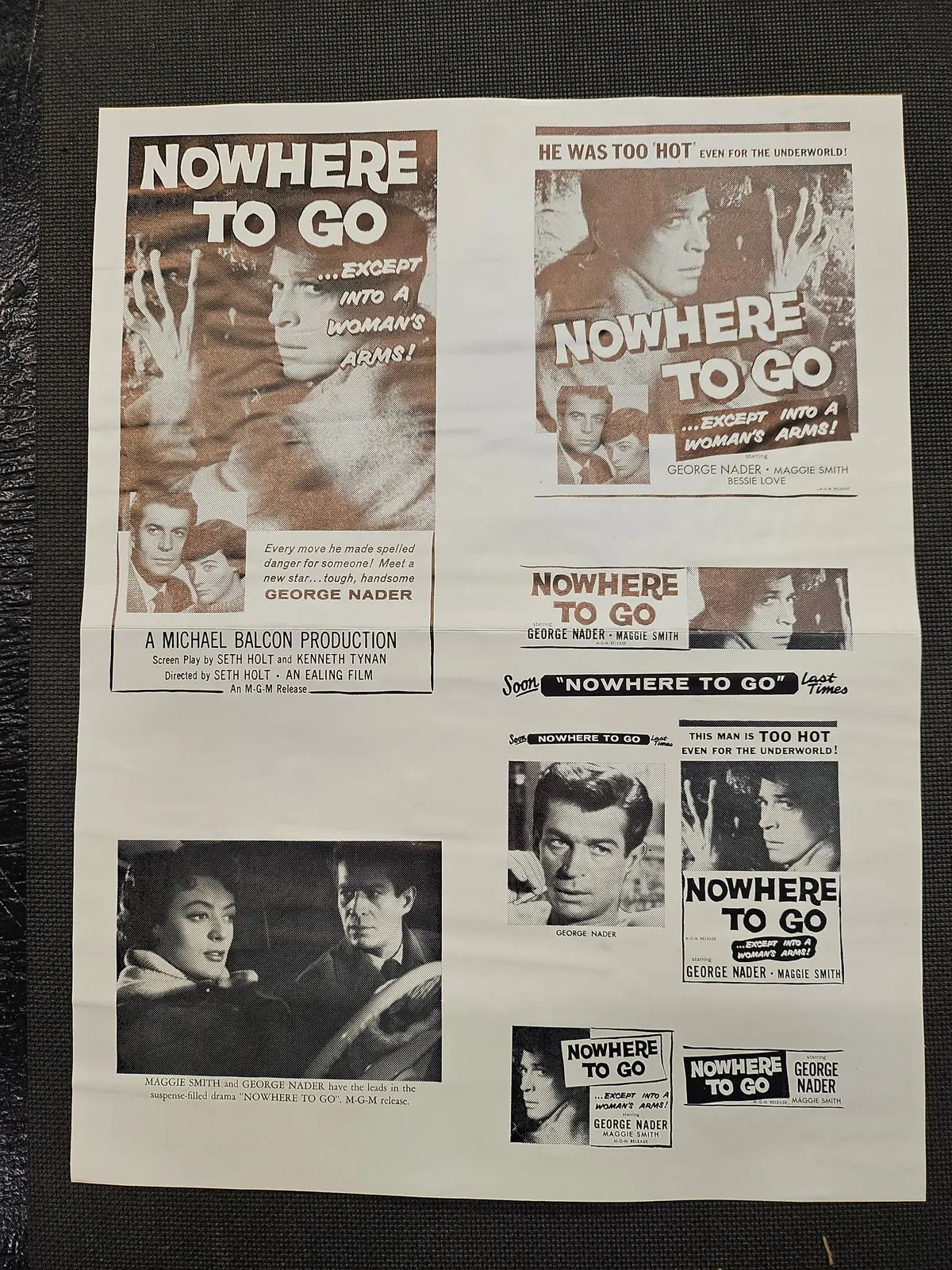 "Nowhere To Go" Original Movie Ad Mat Mold And Ad Clip Art Print 1