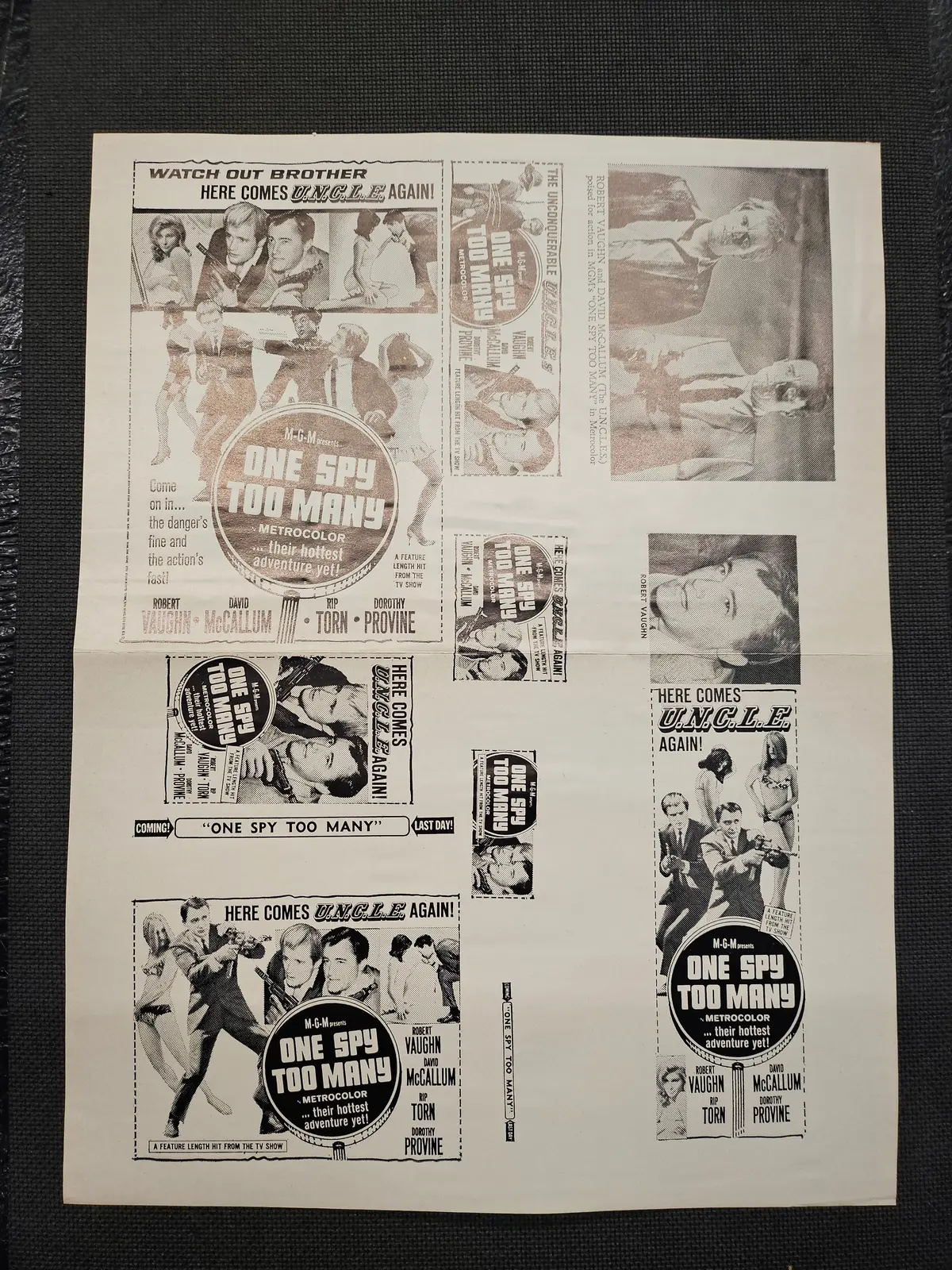 "One Spy Too Many" Original Movie Ad Mat Mold And Ad Clip Art Print 1