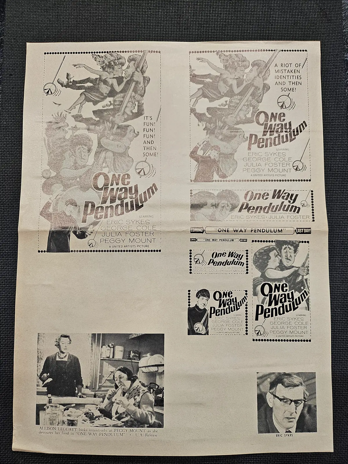 "One Way Pendulum" Original Movie Ad Clip Art Print 1
