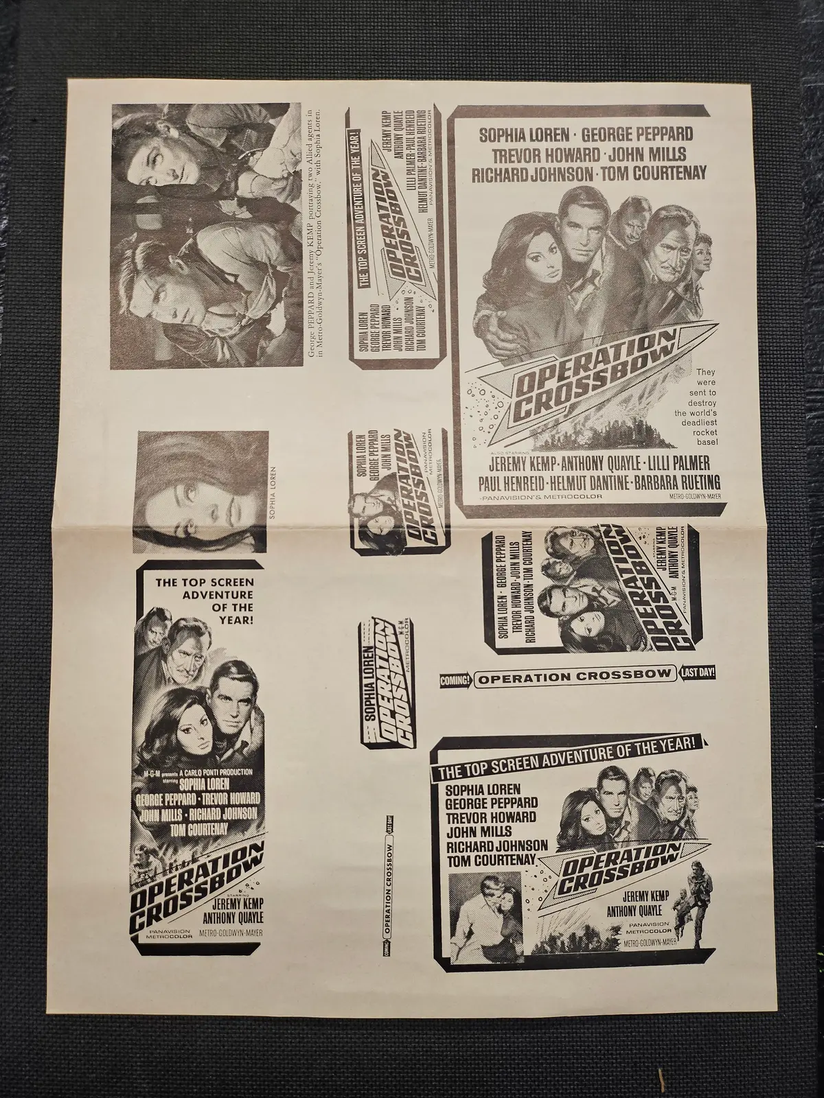 "Operation Crossbow" Original Movie Ad Mat Mold And Ad Clip Art Print 1