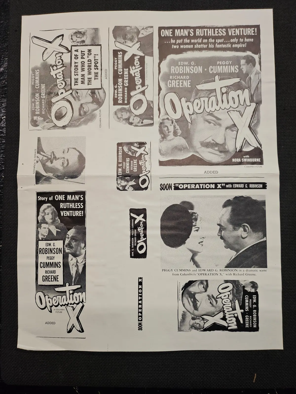 "Operation X" Original Movie Ad Mat Mold And Ad Clip Art Print 1