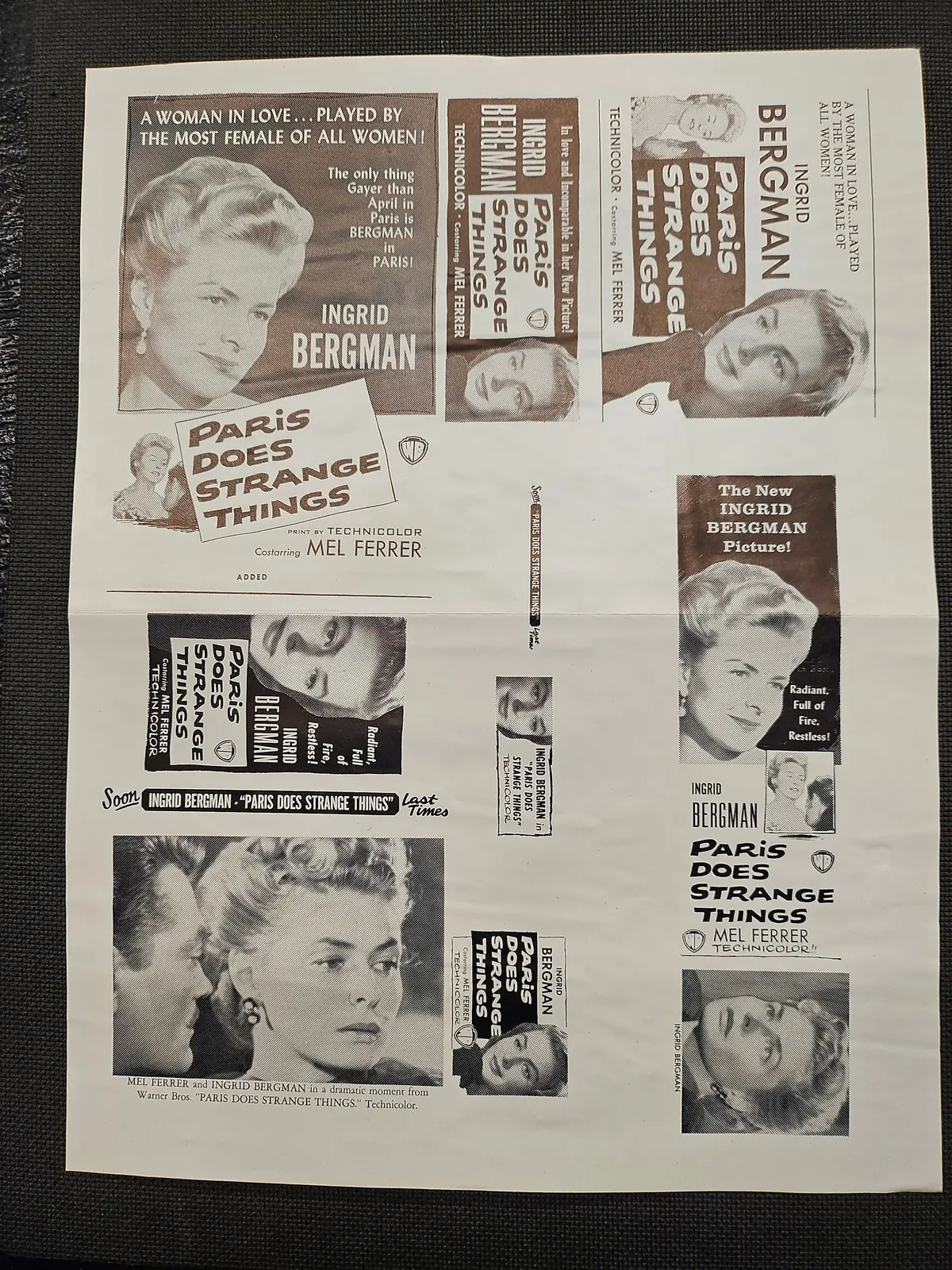 "Paris Does Strange Things (Elena And Her Men)" Original Movie Ad Clip Art Print 1