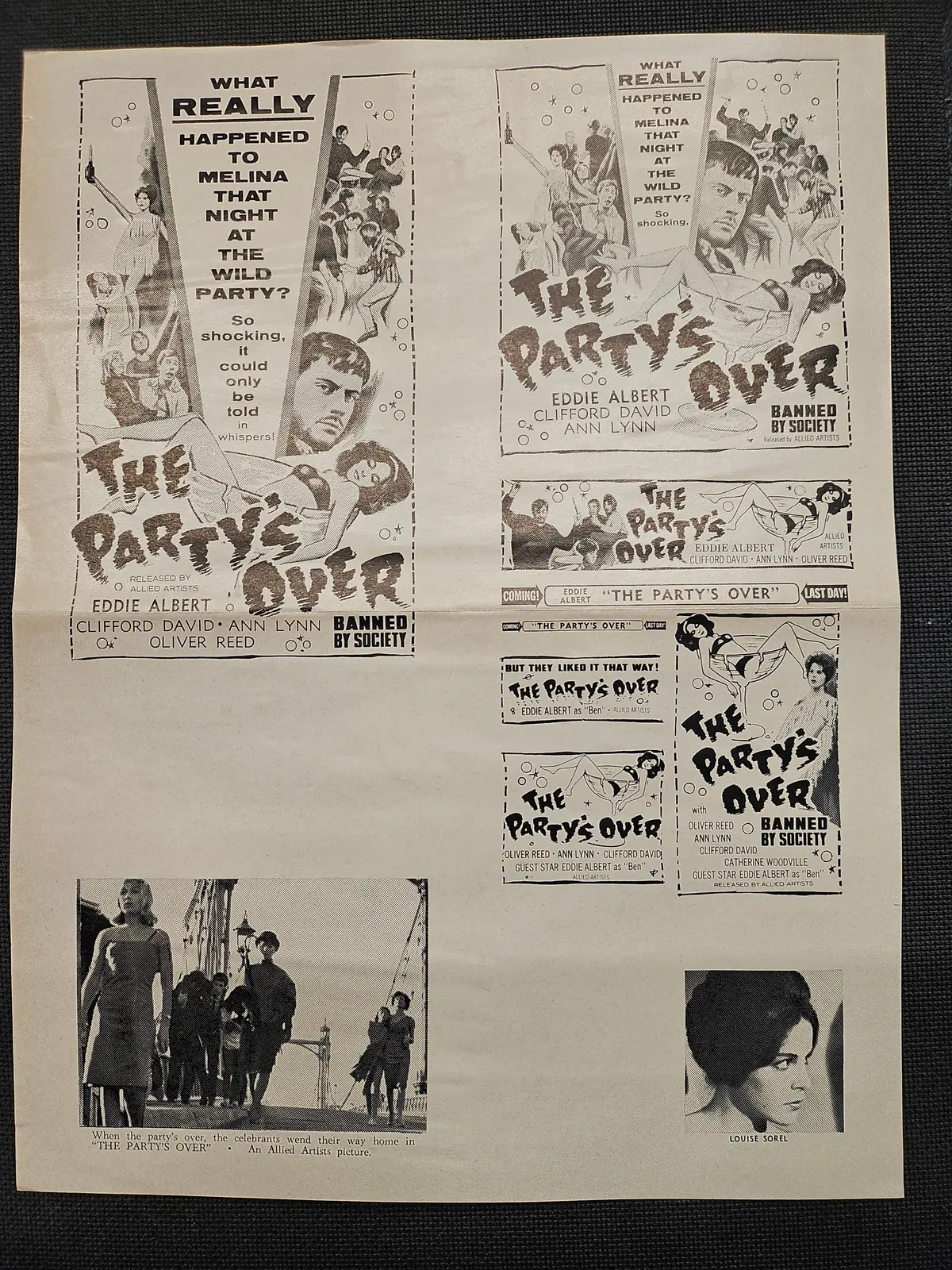 "The Party's Over" Original Movie Ad Mat Mold And Ad Clip Art Print 1