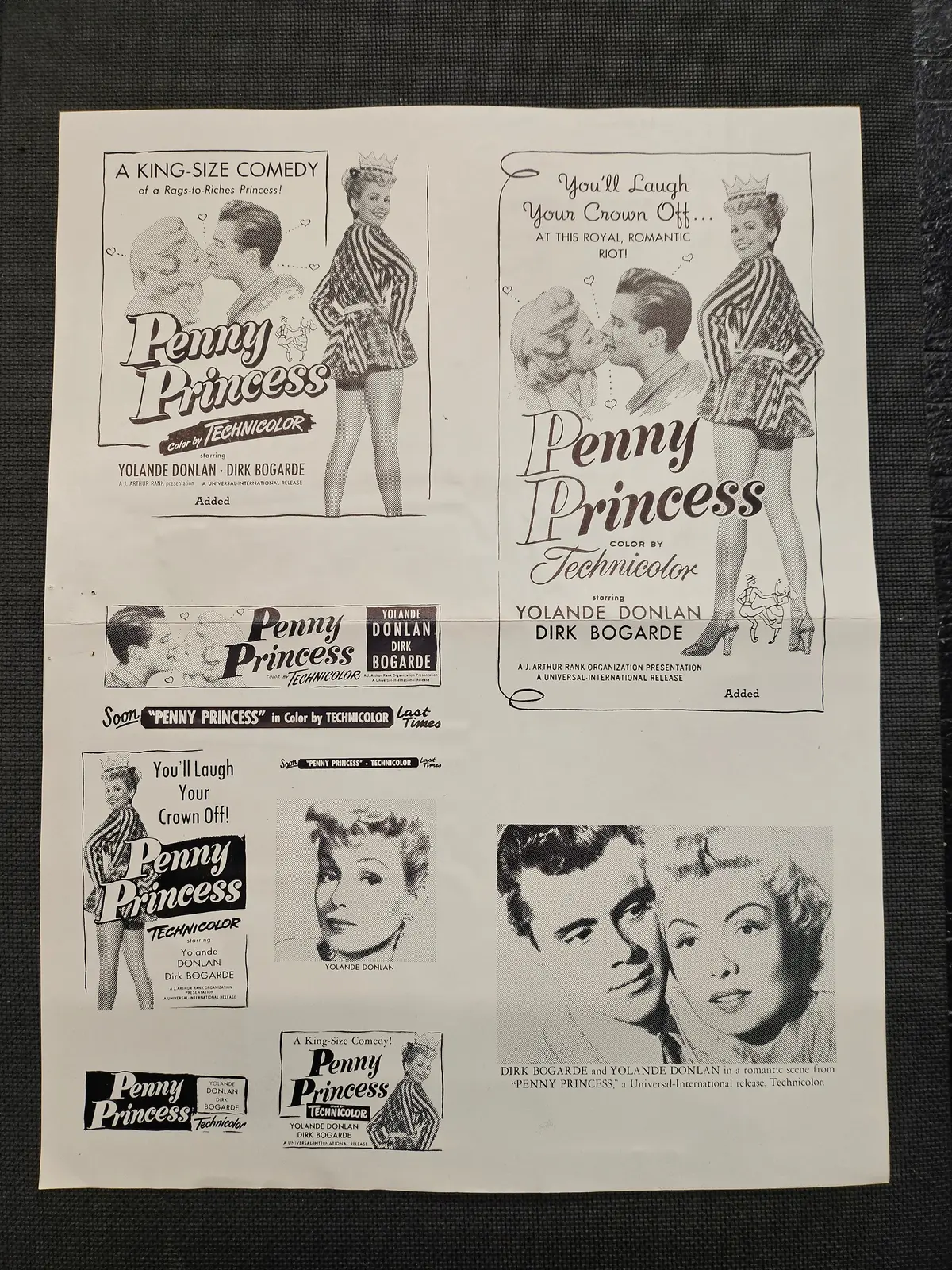 "Penny Princess" Original Movie Ad Mat Mold And Ad Clip Art Print 1