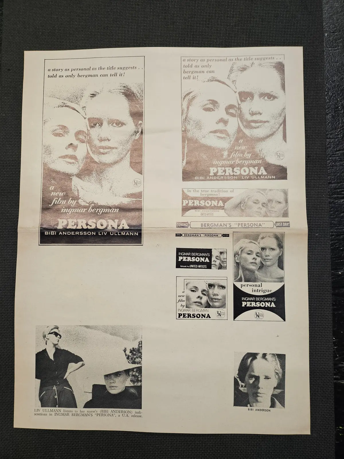 "Persona" Original Movie Ad Clip Art Print 1