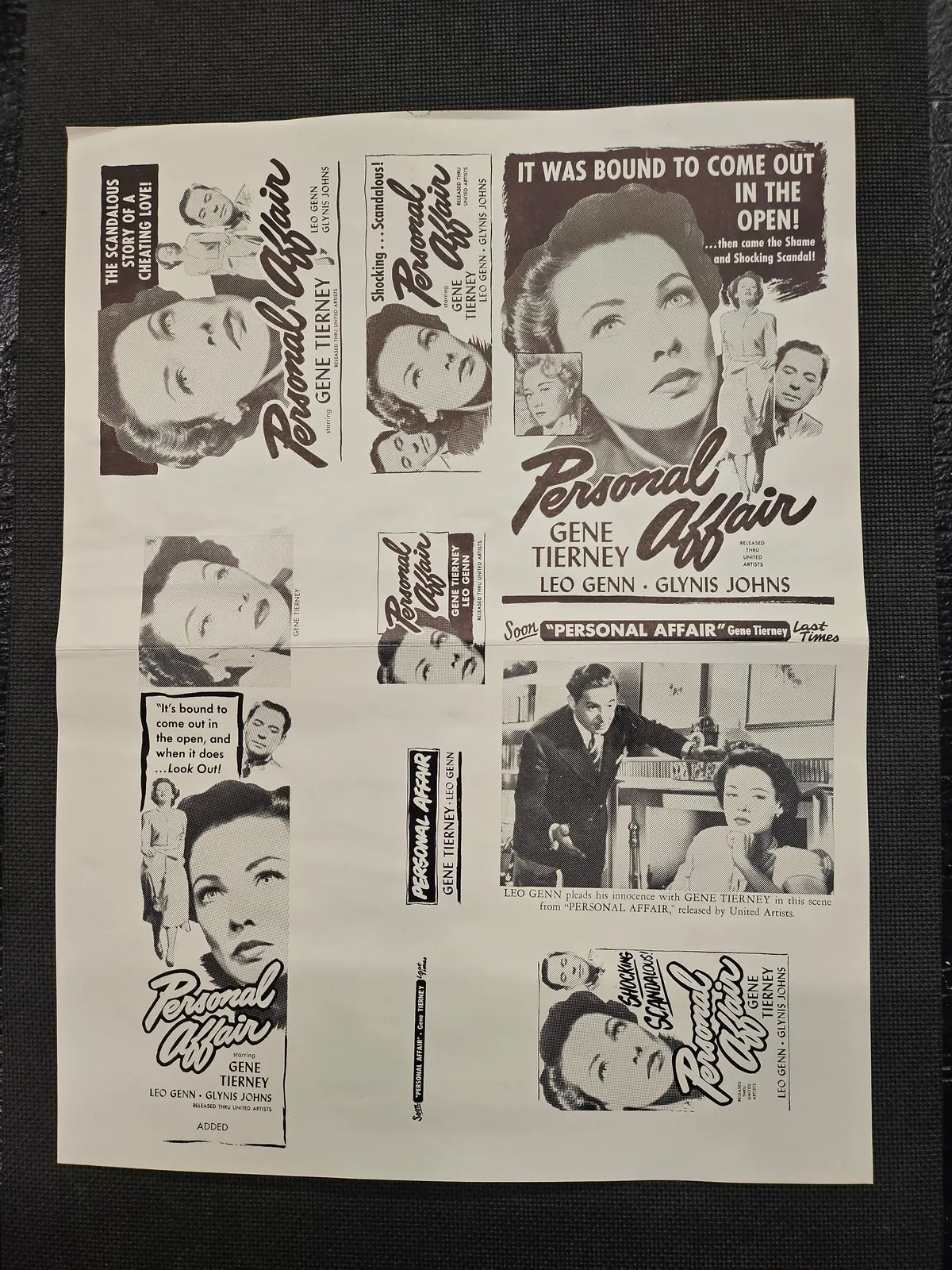 "Personal Affair" Original Movie Ad Mat Mold And Ad Clip Art Print 1