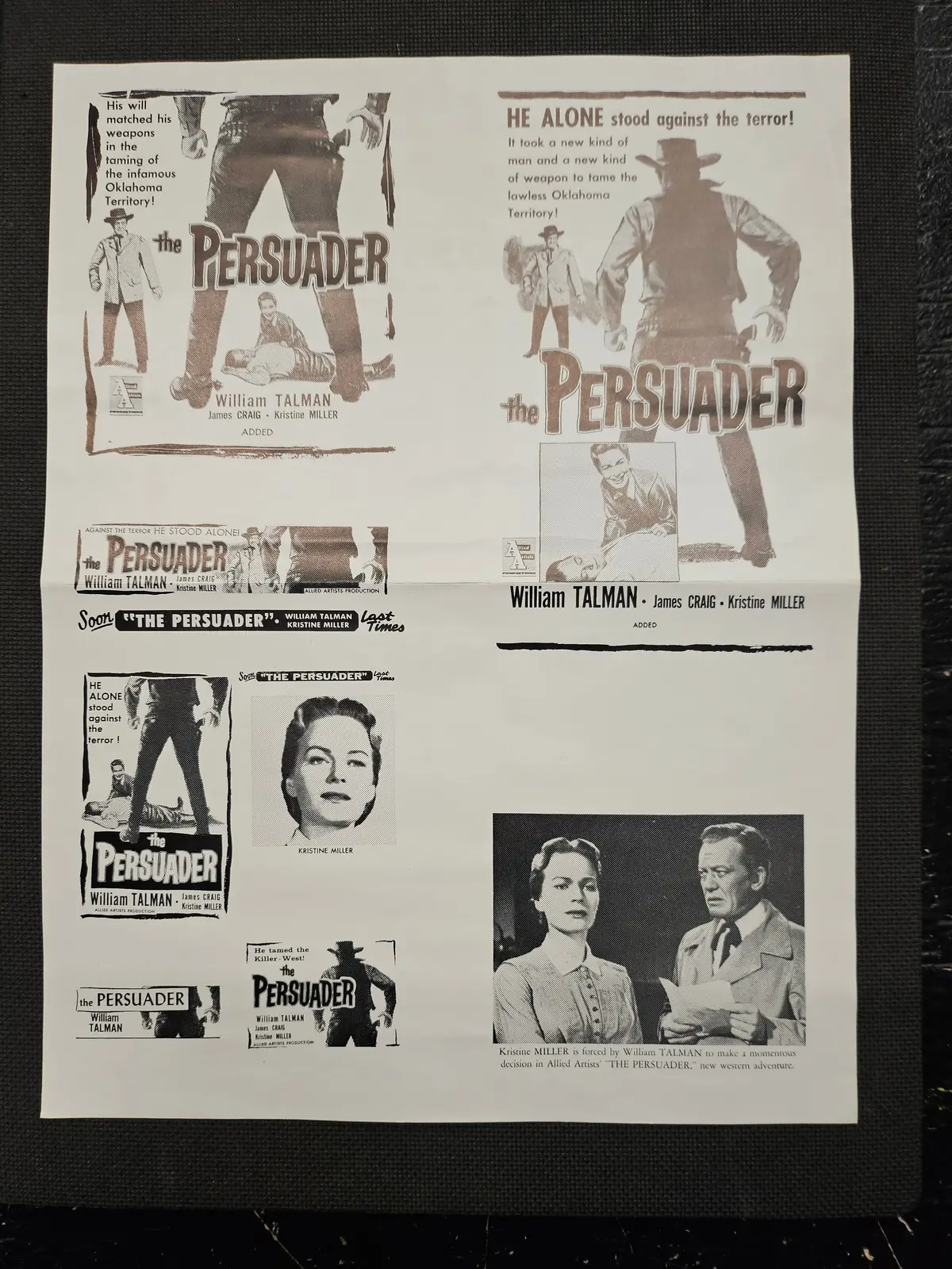 "The Persuader" Original Movie Ad Mat Mold And Ad Clip Art Print 1