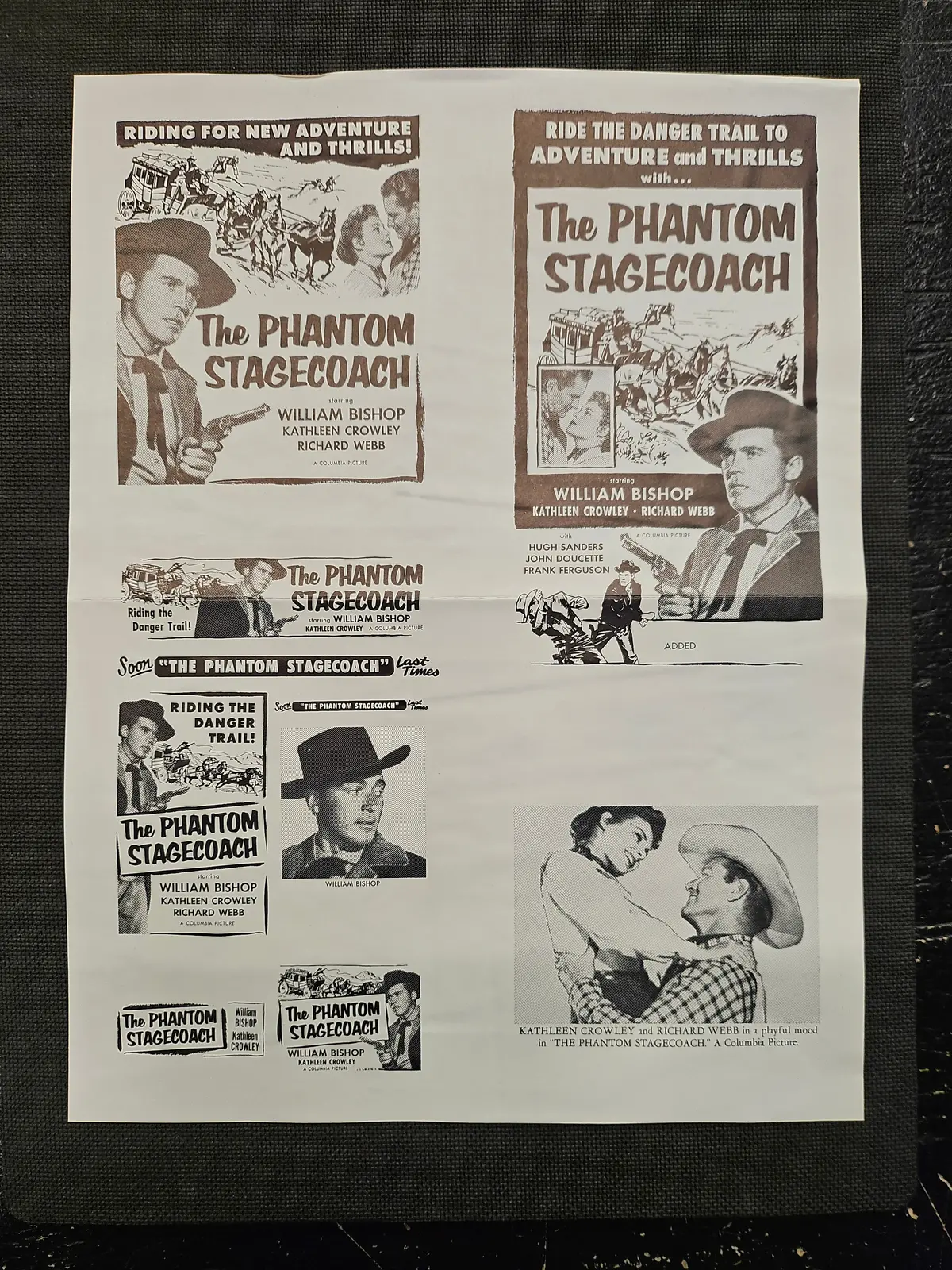 "The Phantom Stagecoach" Original Movie Ad Mat Mold And Ad Clip Art Print 1