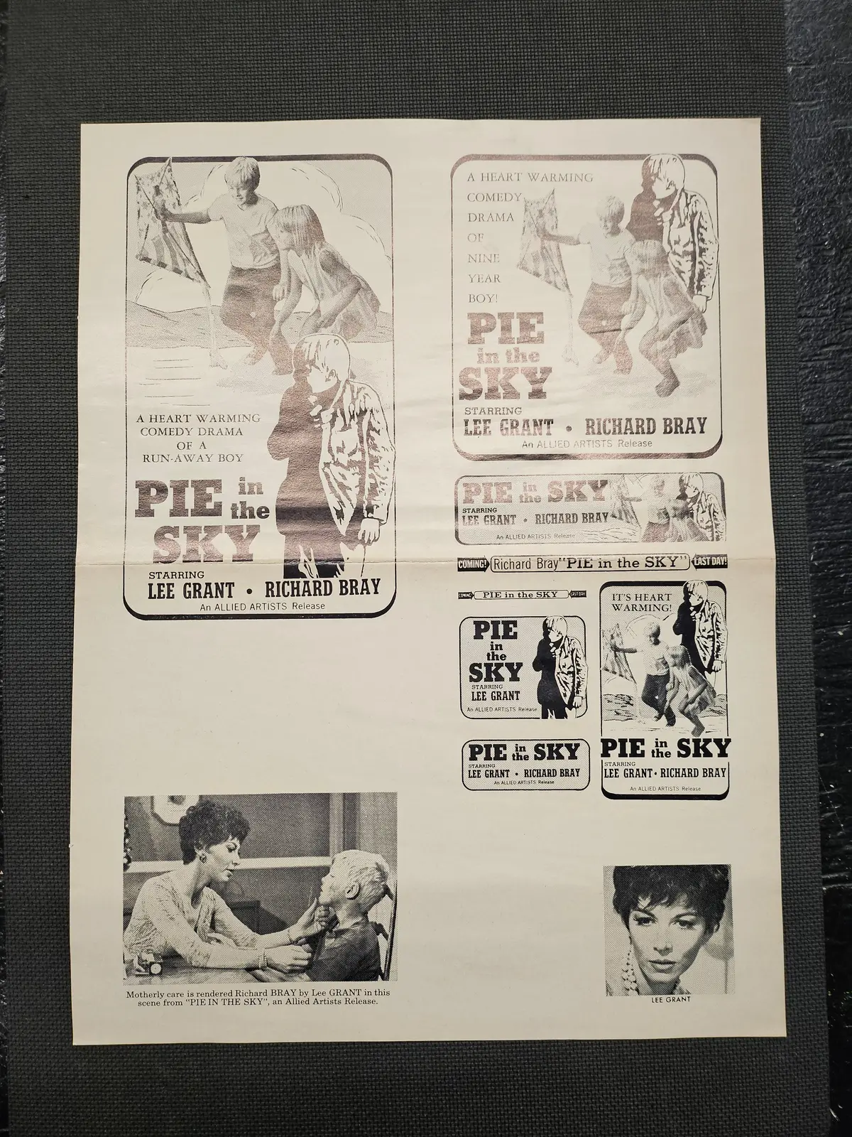 "Pie In The Sky" Original Movie Ad Mat Mold And Ad Clip Art Print 1
