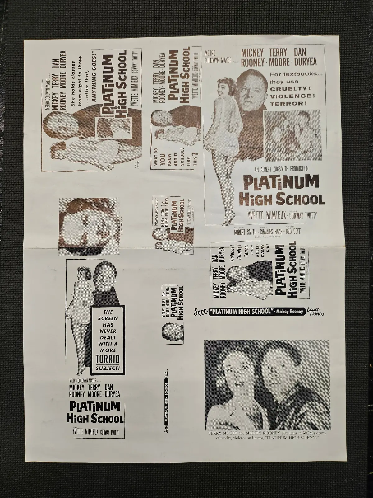 "Platinum High School" Original Movie Ad Mat Mold And Ad Clip Art Print 1