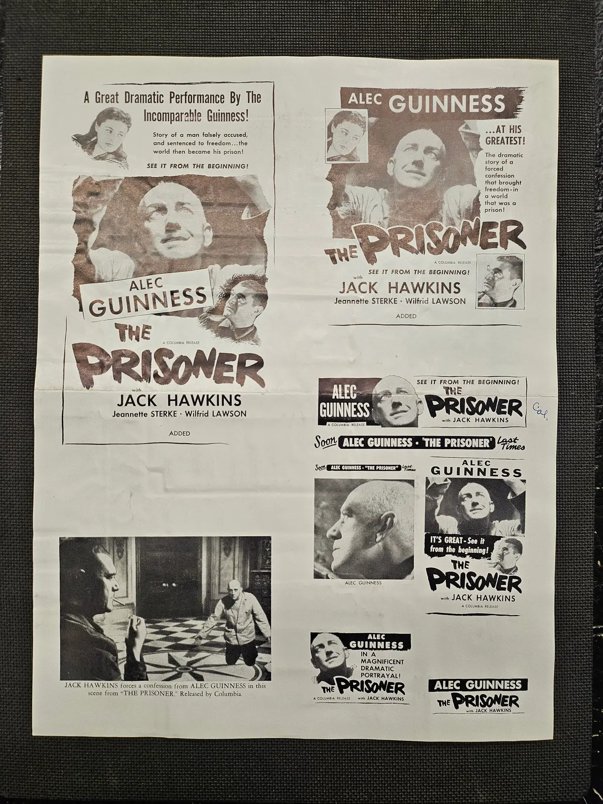 "The Prisoner" Original Movie Ad Mat Mold And Ad Clip Art Print 1