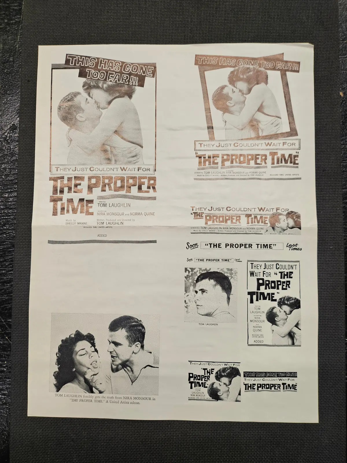 "The Proper Time" Original Movie Ad Mat Mold And Ad Clip Art Print 1