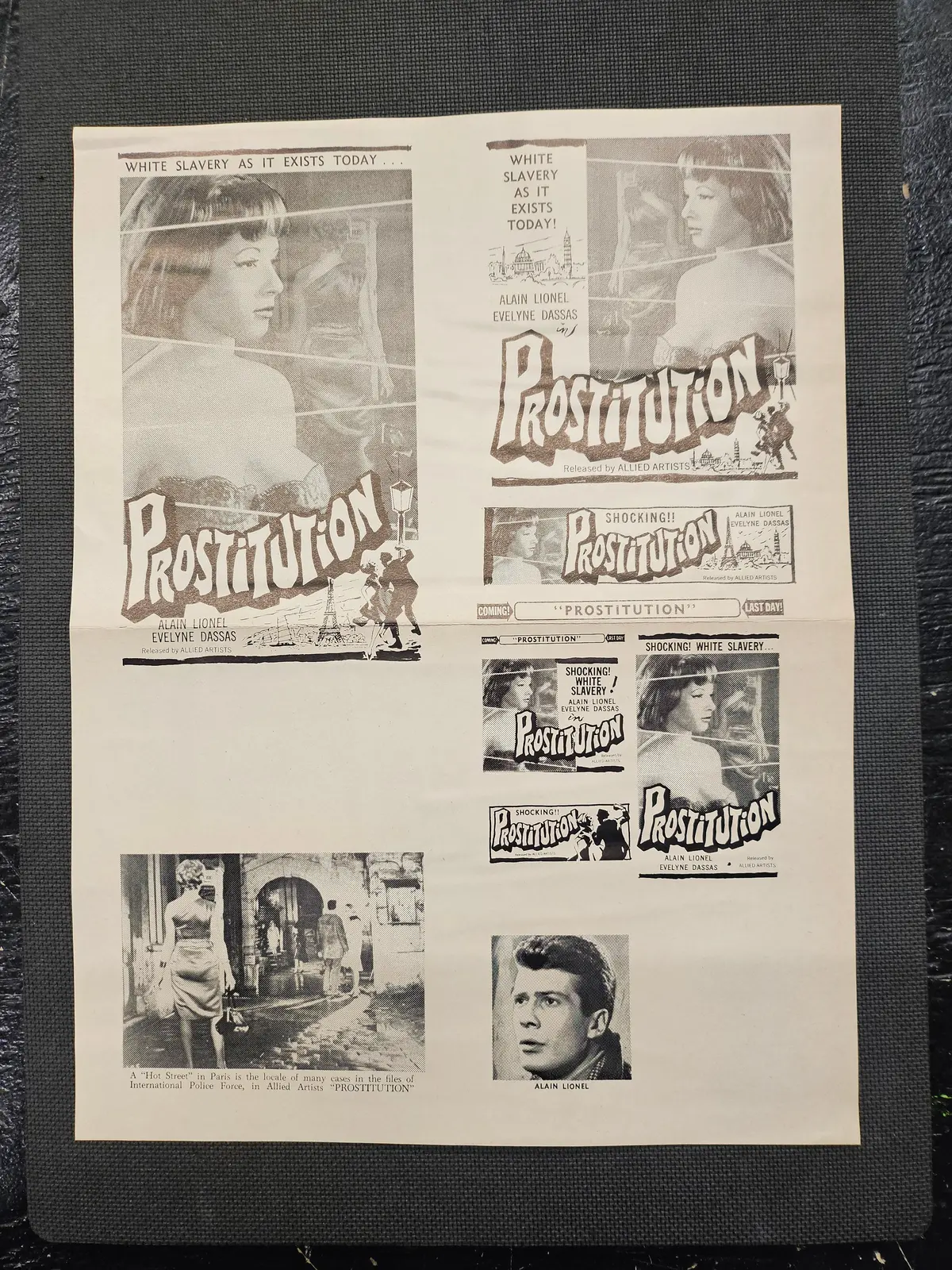 "Prostitution" Original Movie Ad Mat Mold And Ad Clip Art Print 1