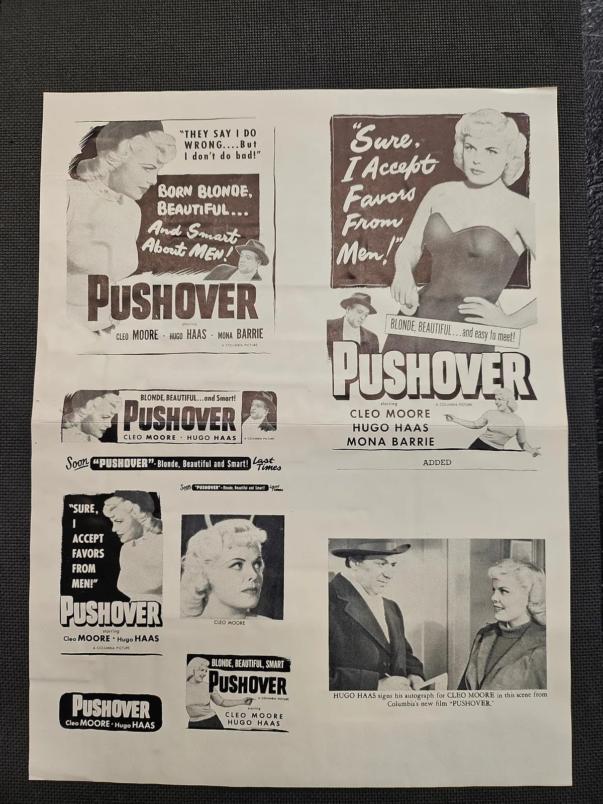 "Pushover (Strange Fascination)" Original Movie Ad Clip Art Print 1