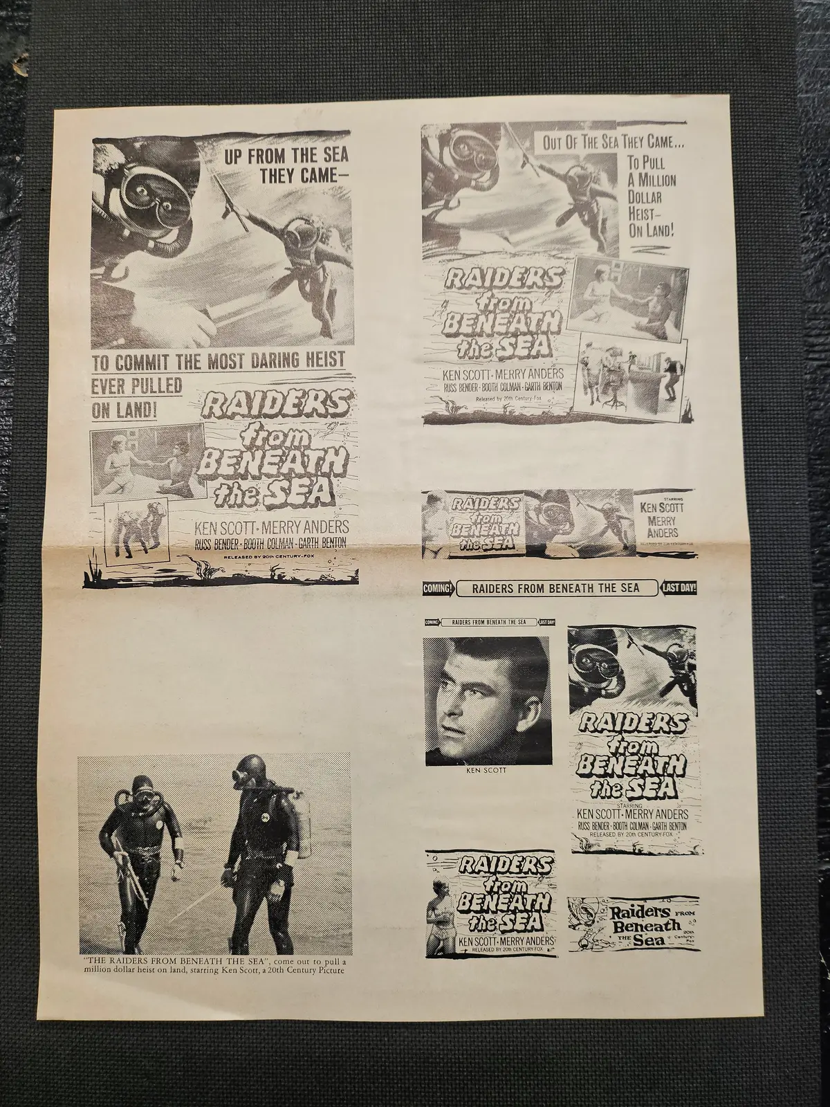 "Raiders From Beneath The Sea" Original Movie Ad Clip Art Print 1