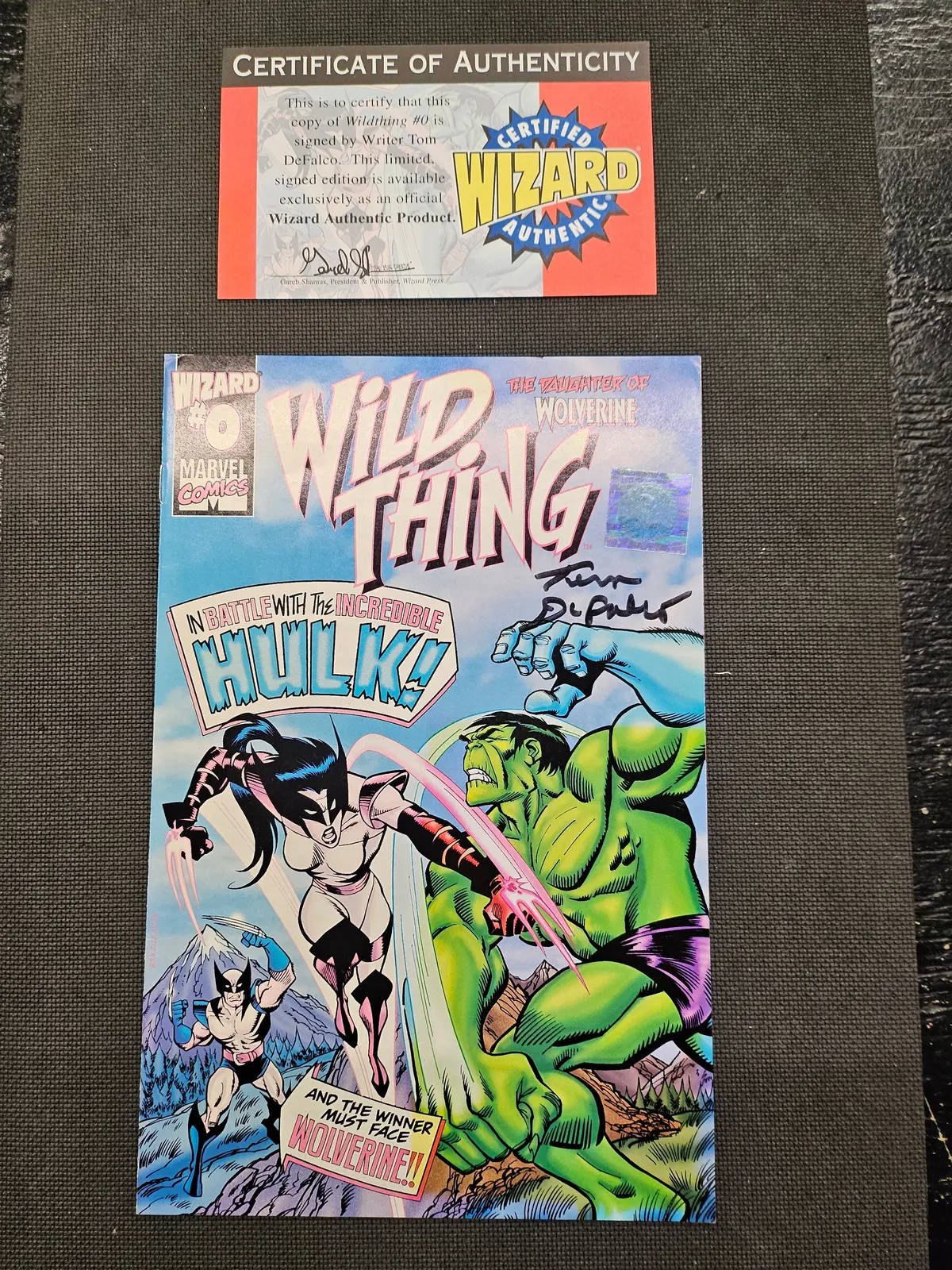 Wizard Wild Thing #0 Autographed By Tom Defalco W/ Coa Vf 1
