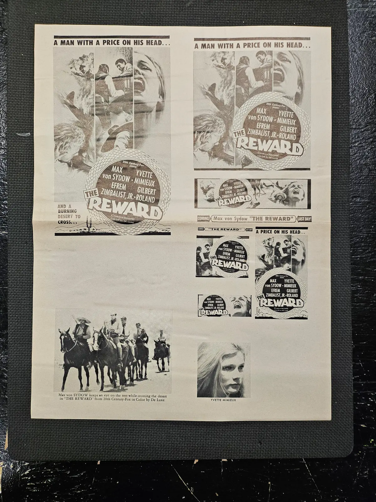 "The Reward" Original Movie Ad Mat Mold And Ad Clip Art Print 1