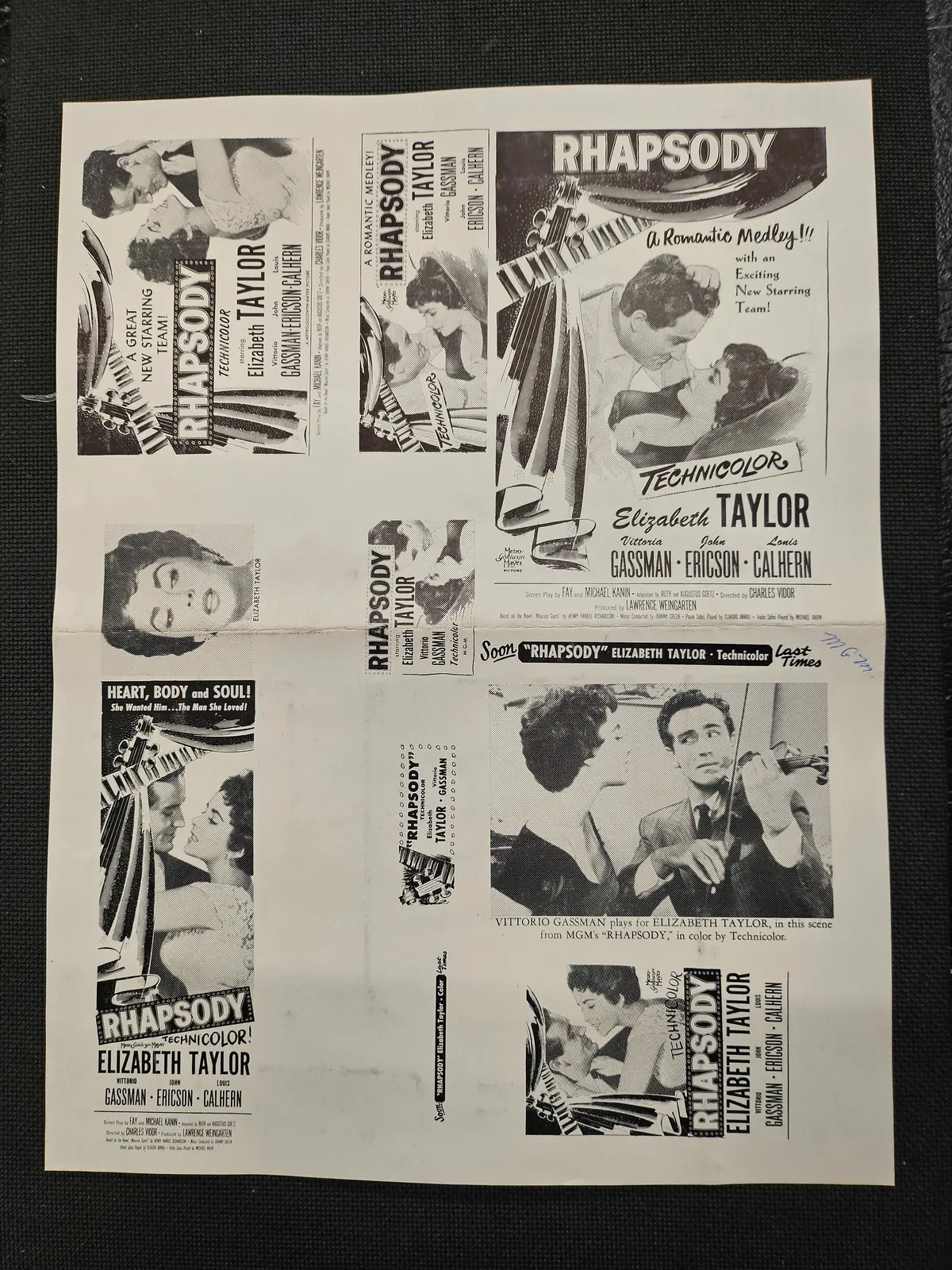 "Rhapsody" Original Movie Ad Clip Art Print 1