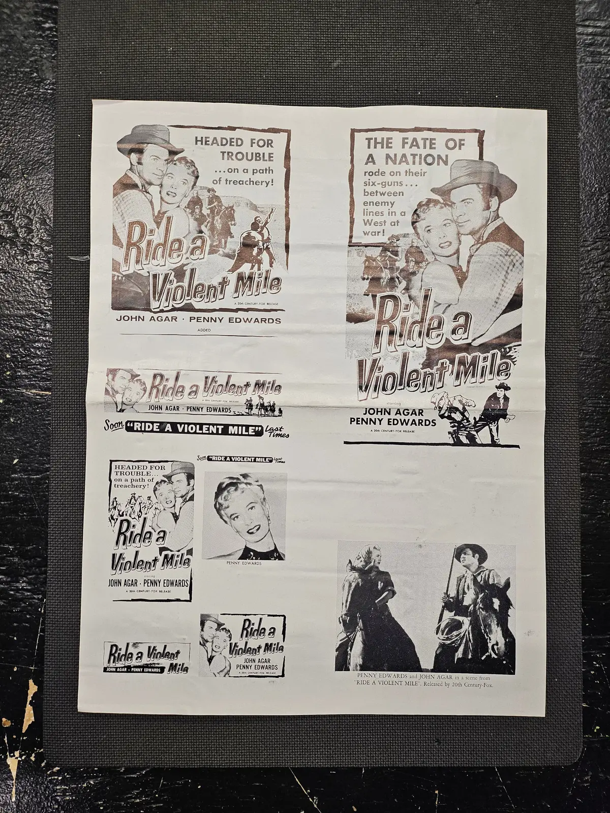 "Ride A Violent Mile" Original Movie Ad Clip Art Print 1