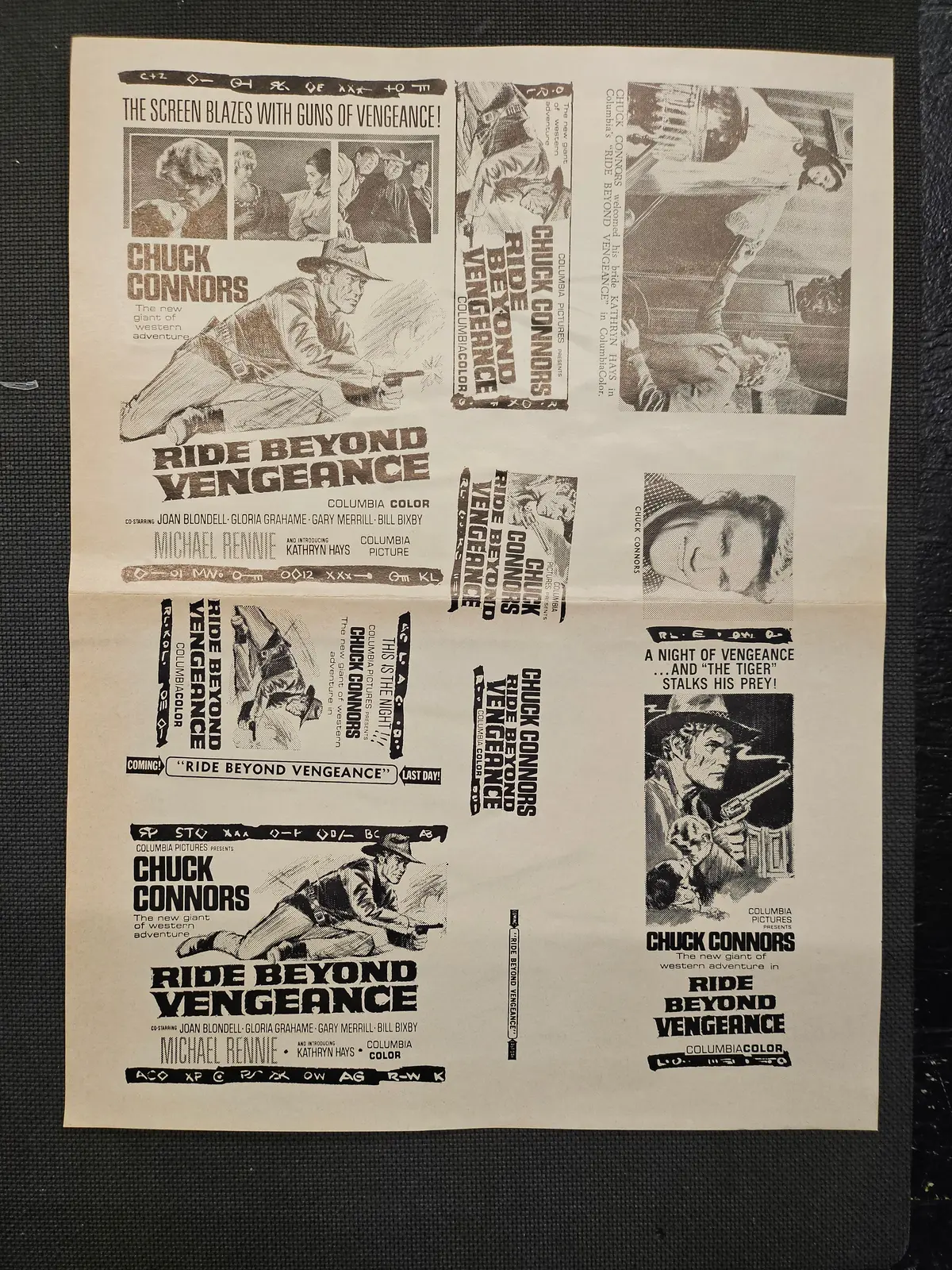 "Ride Beyond Vengeance" Original Movie Ad Clip Art Print 1
