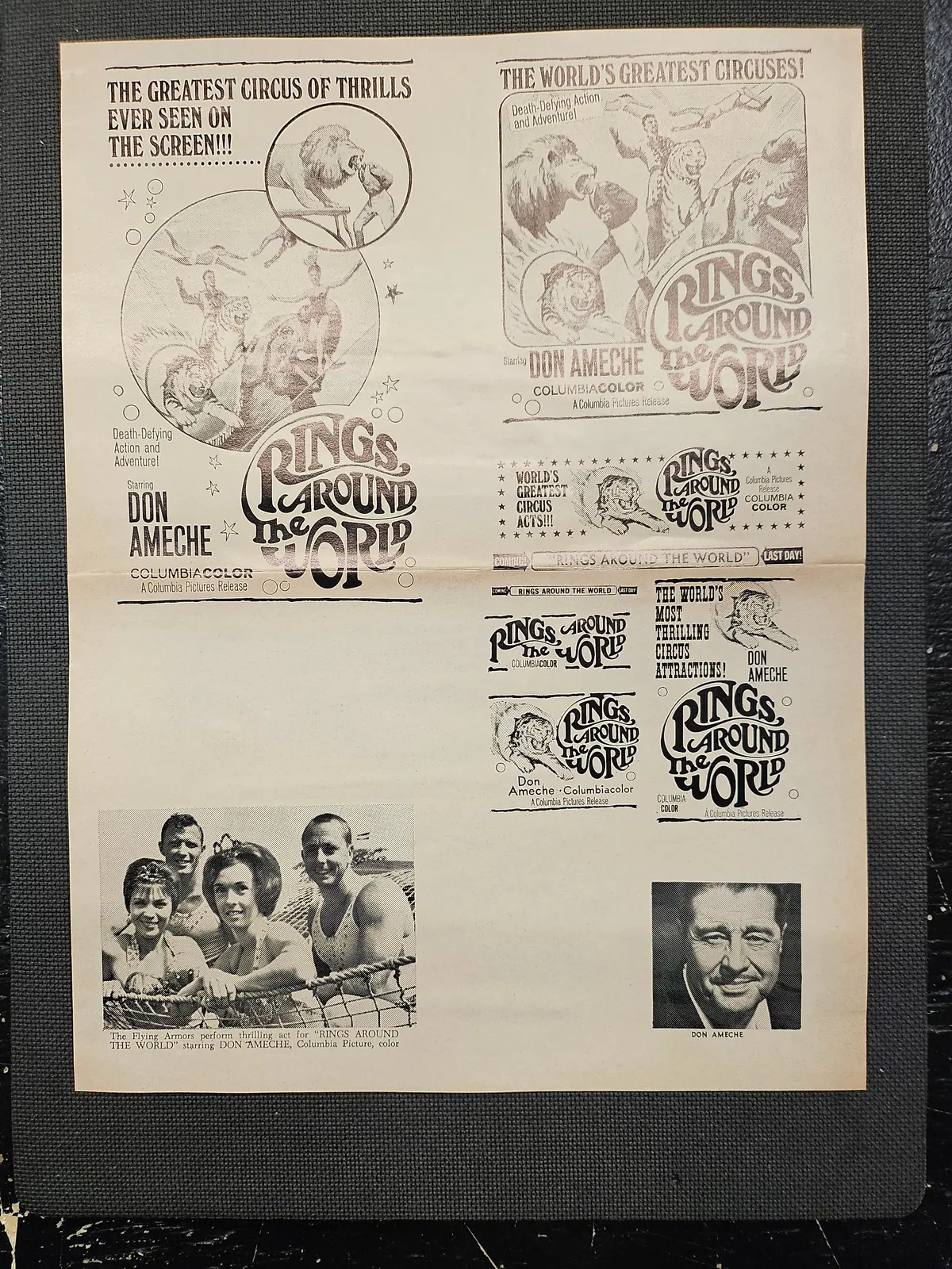 "Rings Around The World" Original Movie Ad Mat Mold And Ad Clip Art Print 1