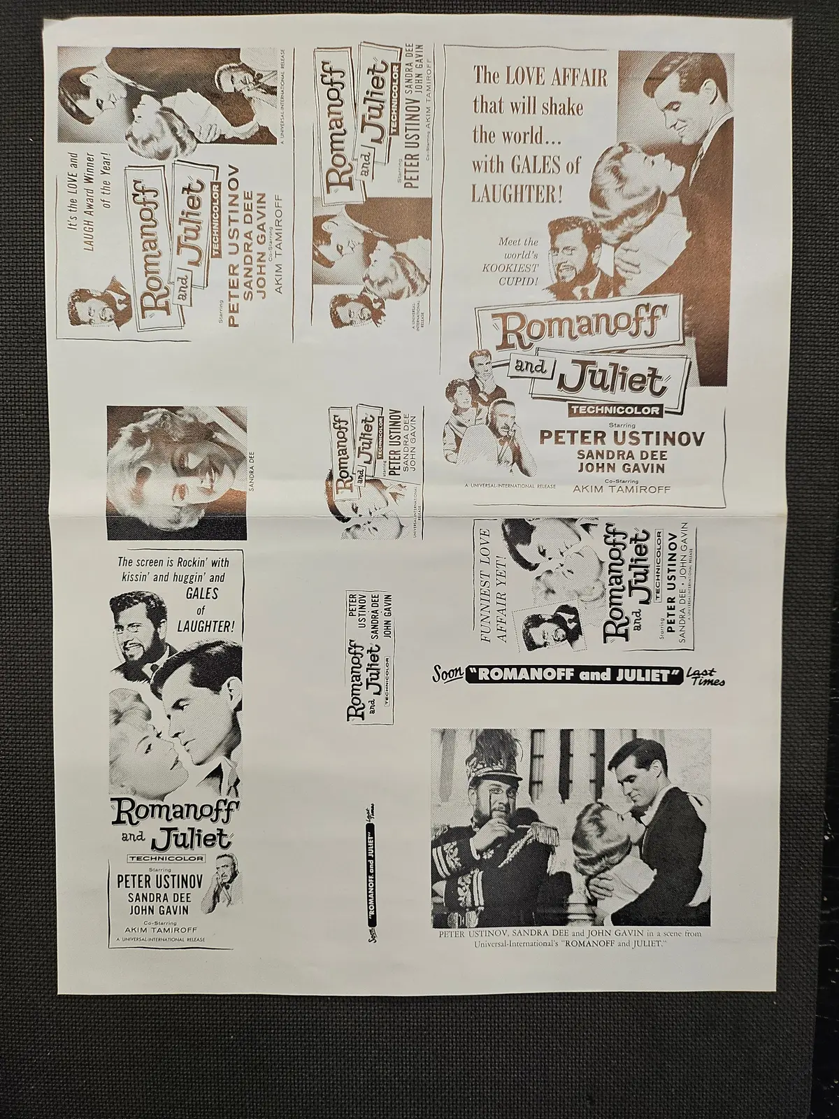 "Romanoff And Juliet" Original Movie Ad Mat Mold And Ad Clip Art Print 1
