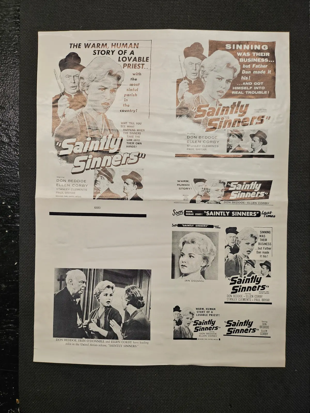 "Saintly Sinners" Original Movie Ad Clip Art Print 1
