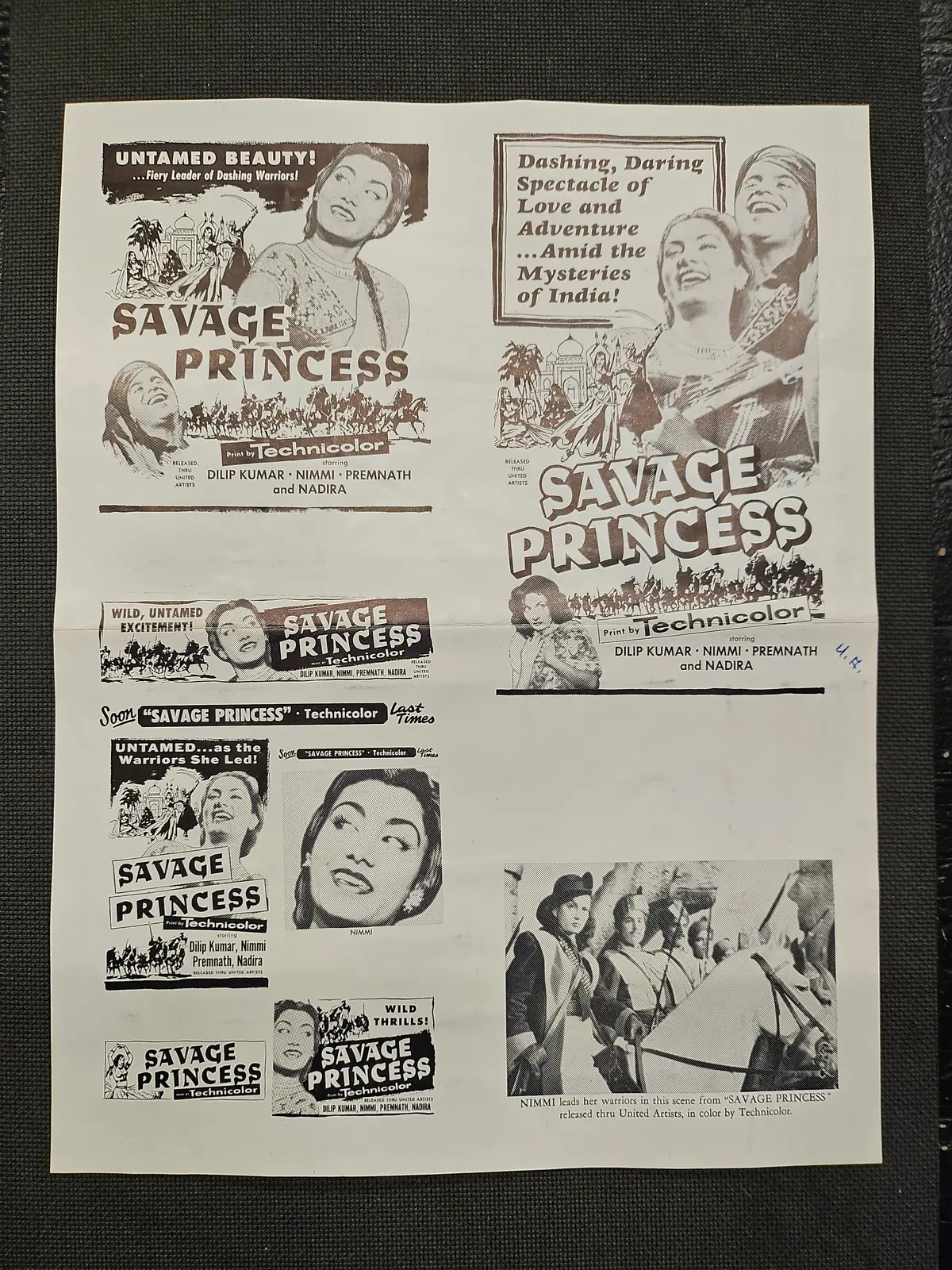 "The Savage Princess" Original Movie Ad Mat Mold And Ad Clip Art Print 1