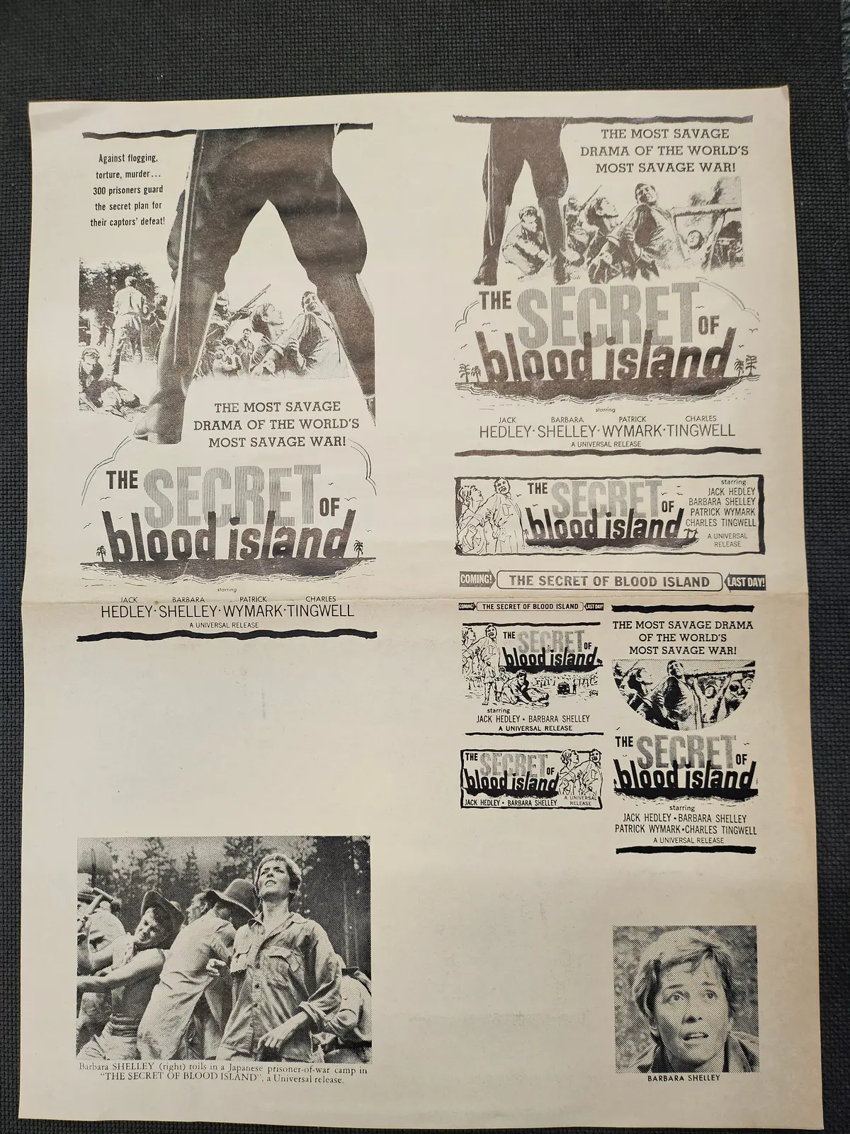 "The Secret Of Blood Island" Original Movie Ad Mat Mold And Ad Clip Art Print 1