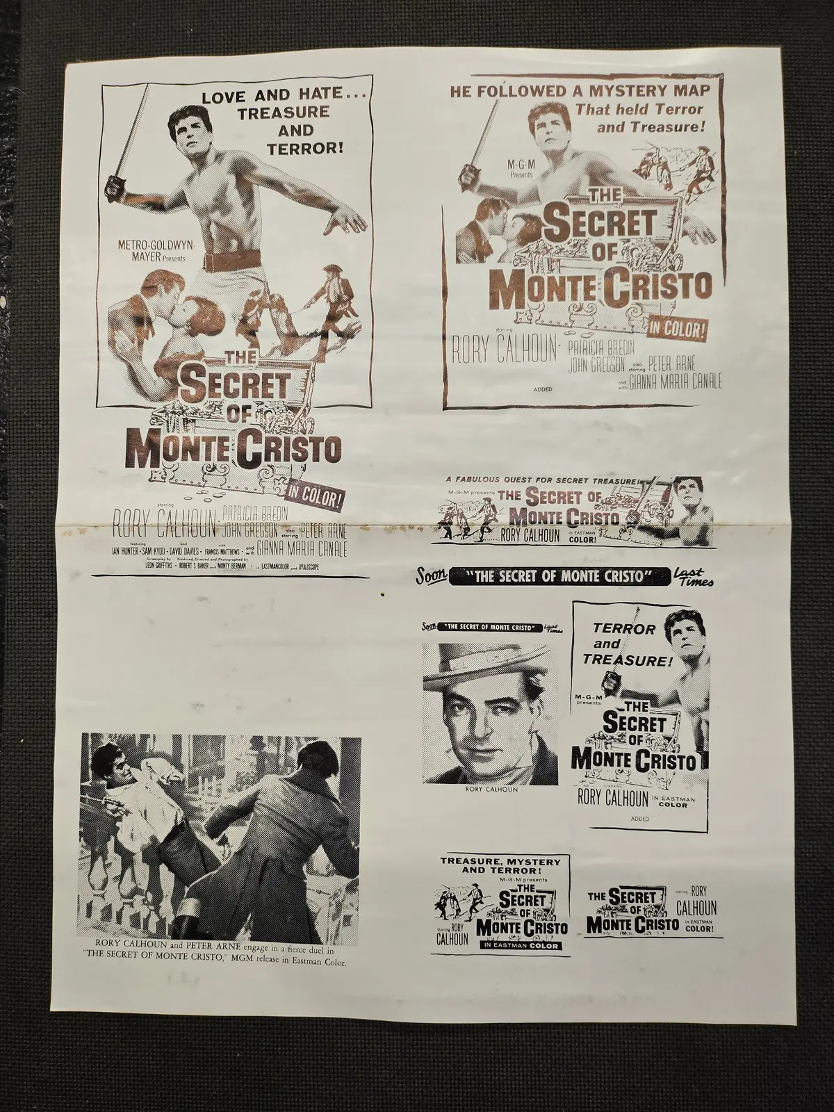 "The Secret Of Monte Cristo" Original Movie Ad Mat Mold And Ad Clip Art Print 1