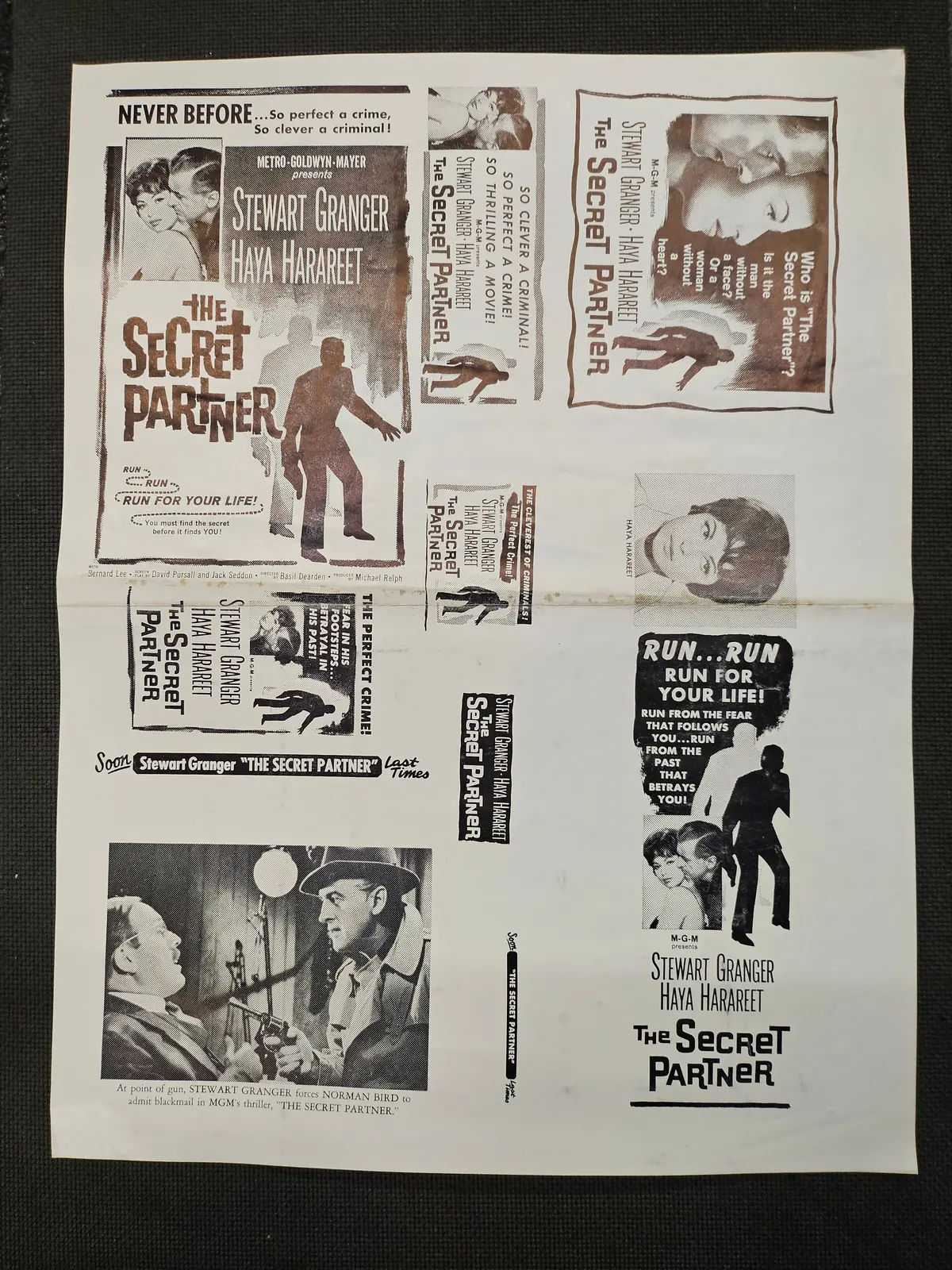 "The Secret Partner" Original Movie Ad Mat Mold And Ad Clip Art Print 1