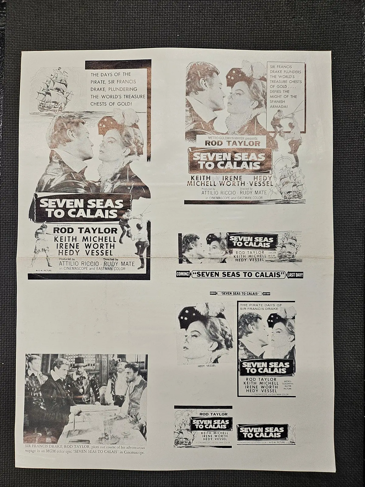 "Seven Seas To Calais" Original Movie Ad Mat Mold And Ad Clip Art Print 1