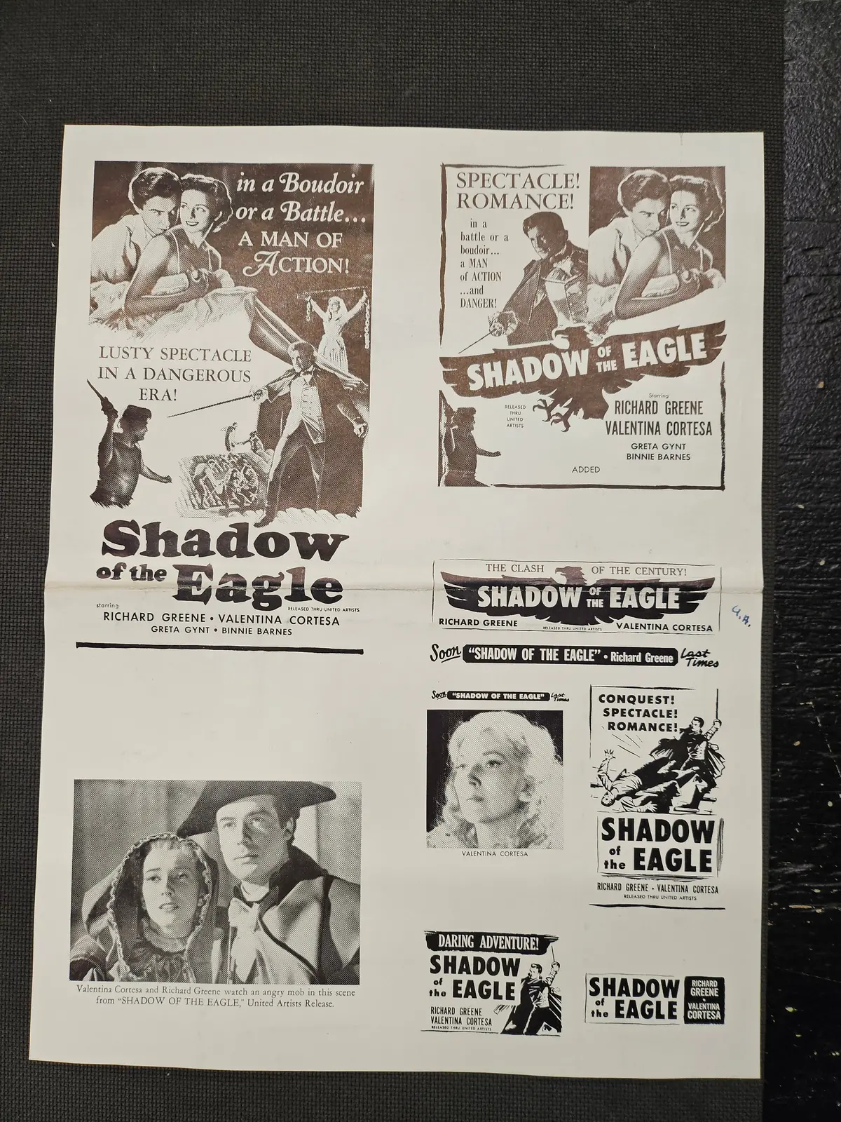 "Shadow Of The Eagle" Original Movie Ad Mat Mold And Ad Clip Art Print 1