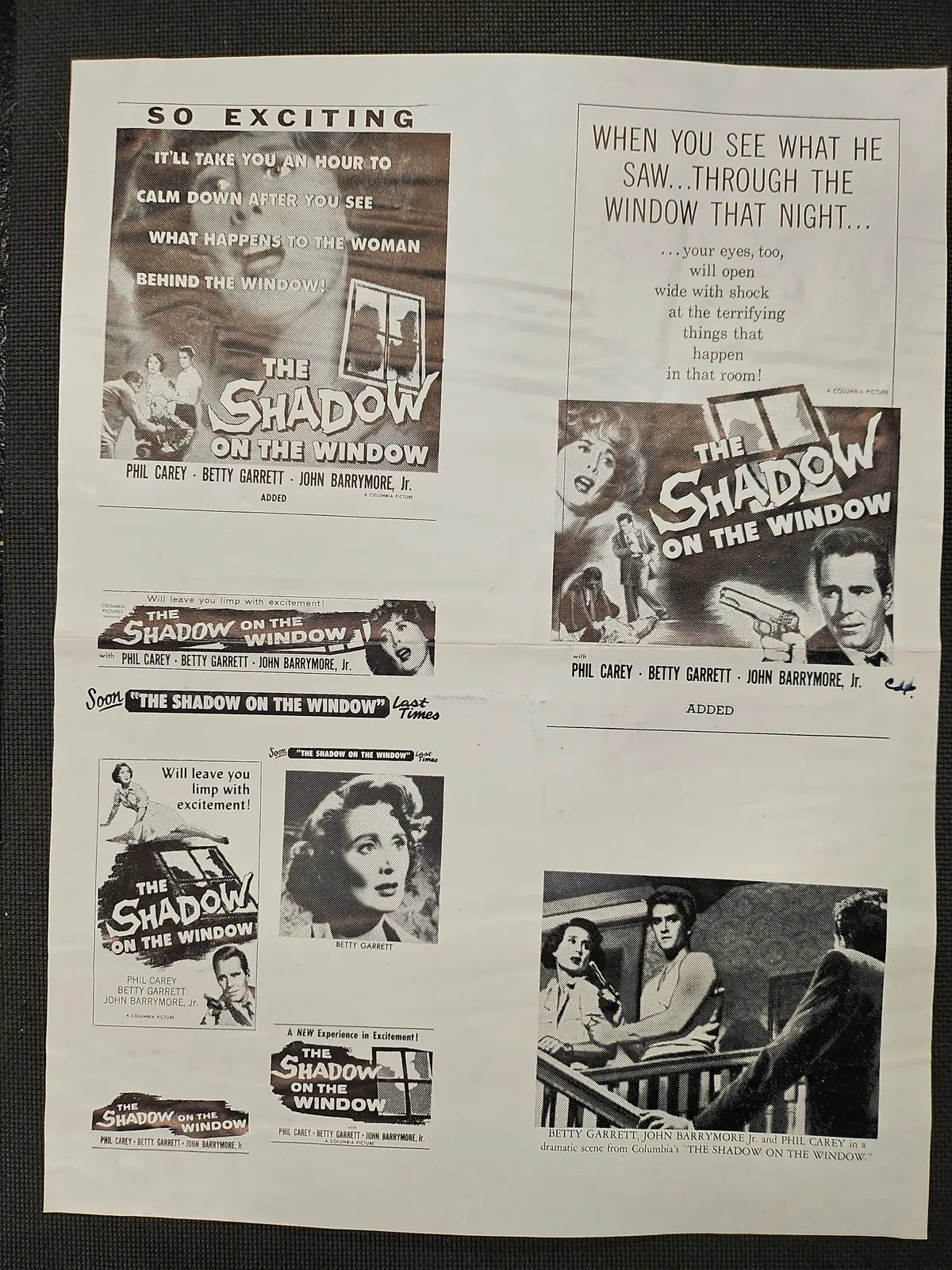 "The Shadow Of The Window" Original Movie Ad Mat Mold And Ad Clip Art Print 1