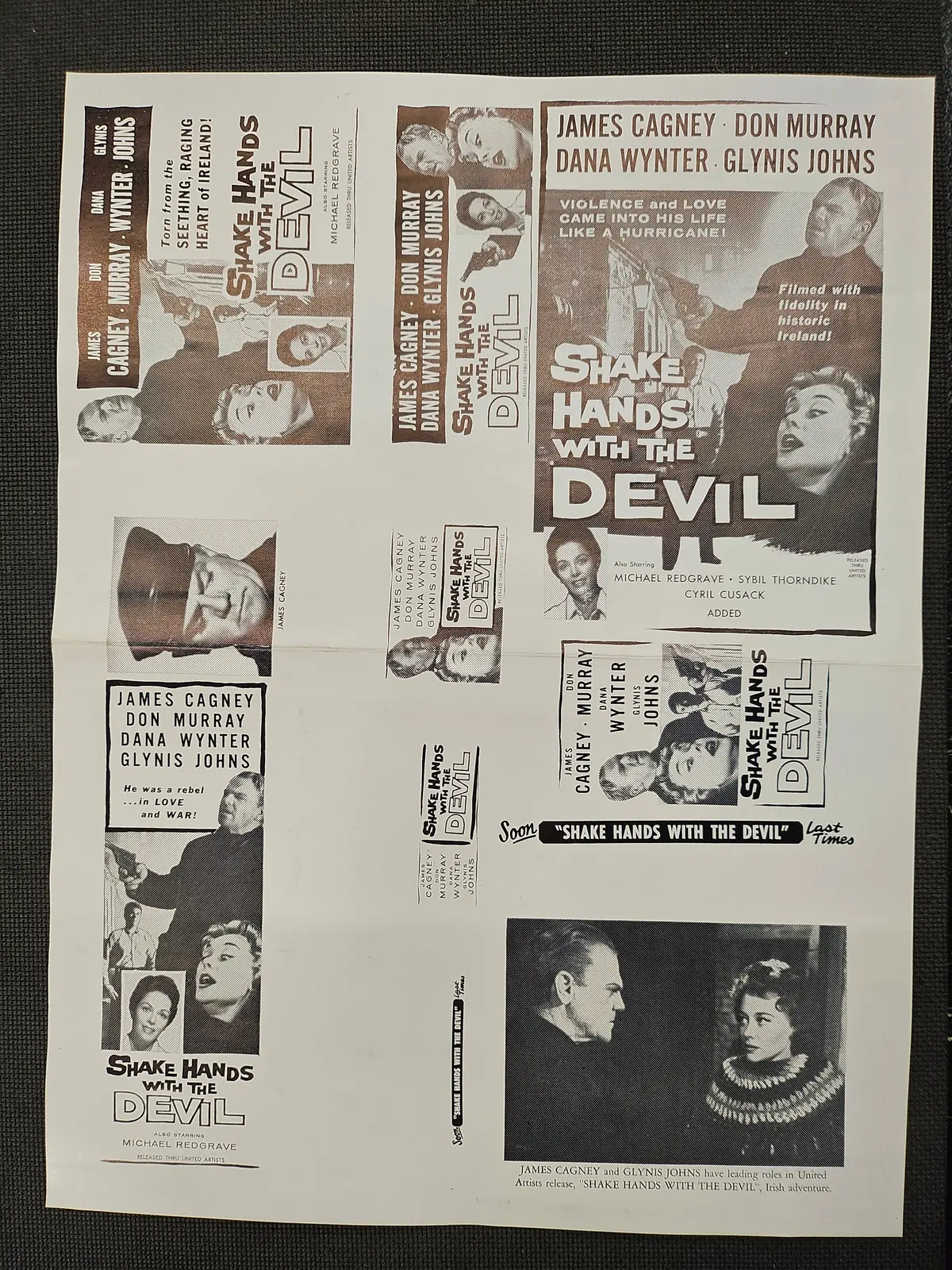 "Shake Hands With The Devil" Original Movie Ad Mat Mold And Ad Clip Art Print 1
