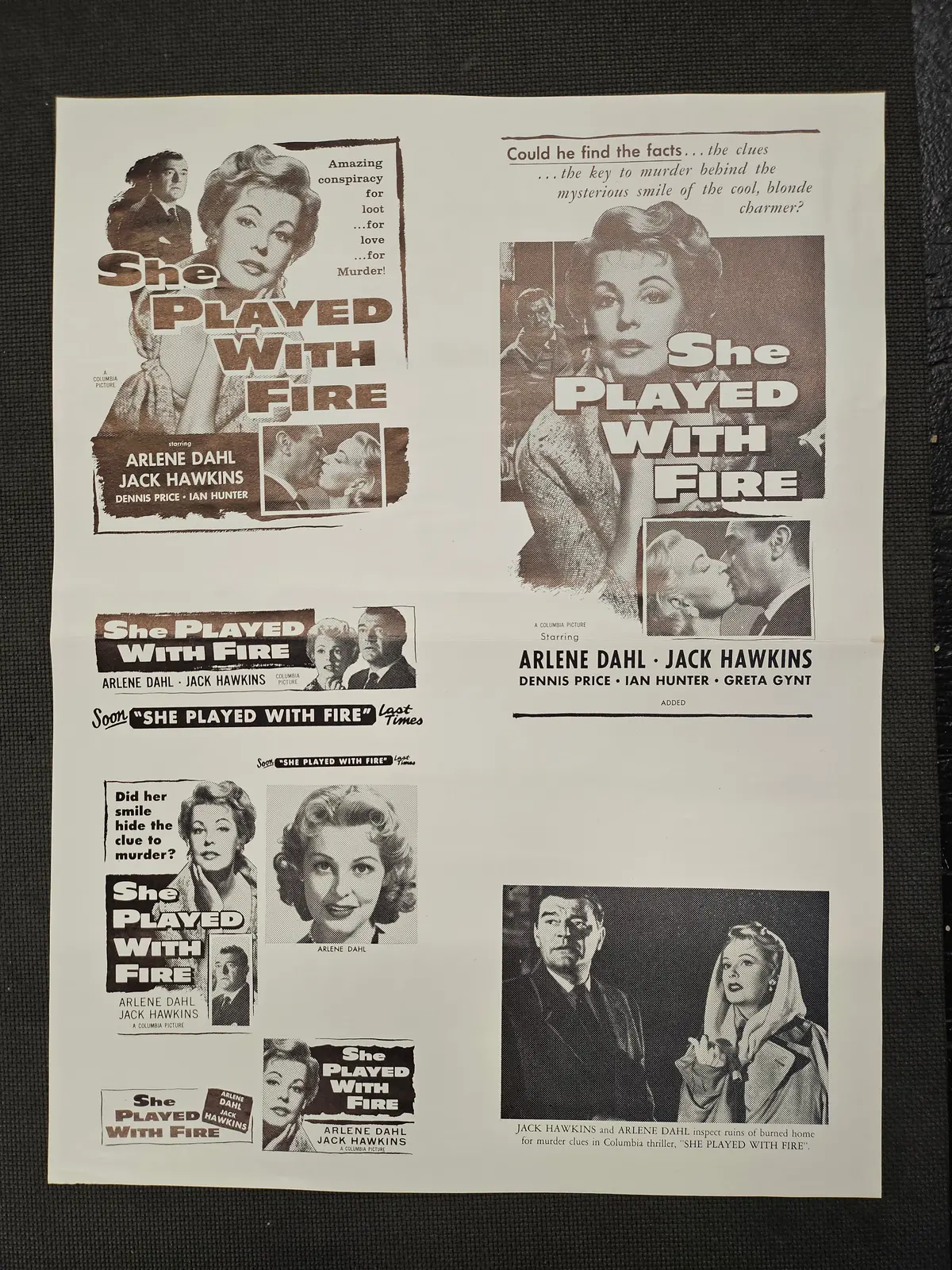 "She Played With Fire" Original Movie Ad Clip Art Print 1