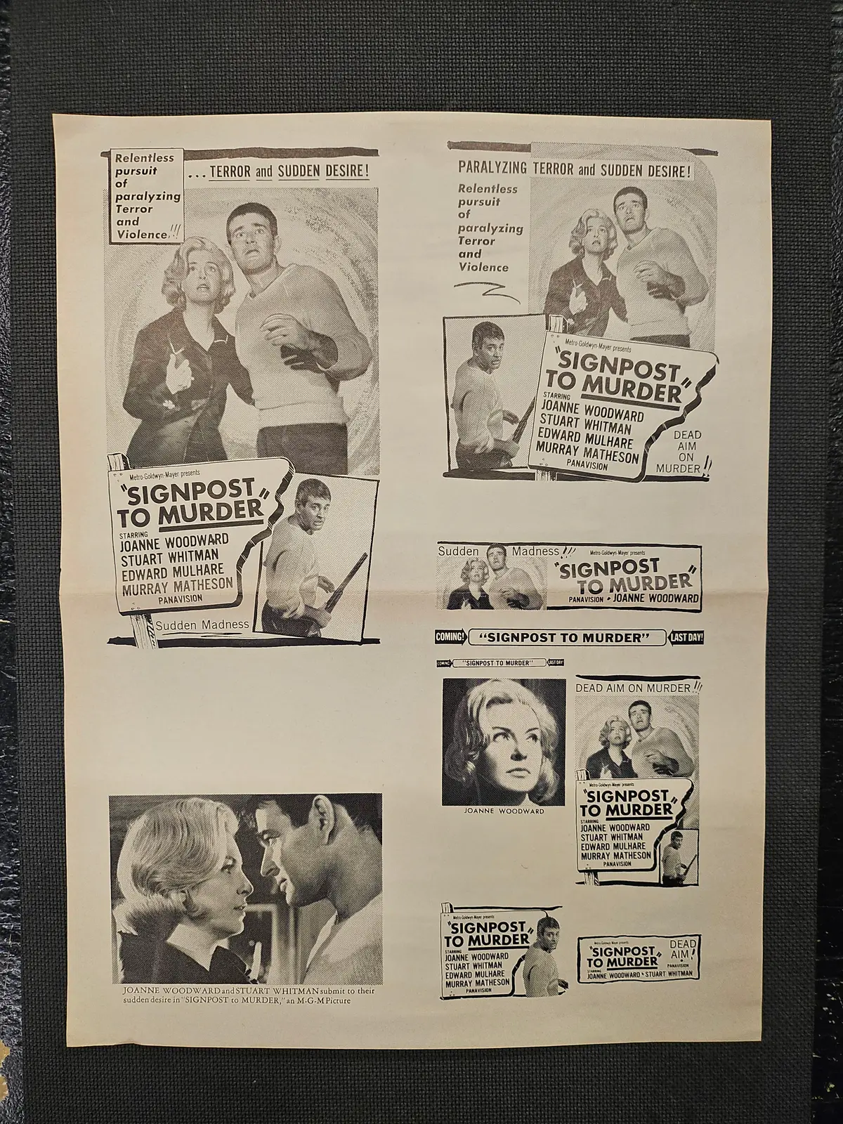 "Signpost To Murder" Original Movie Ad Mat Mold And Ad Clip Art Print 1