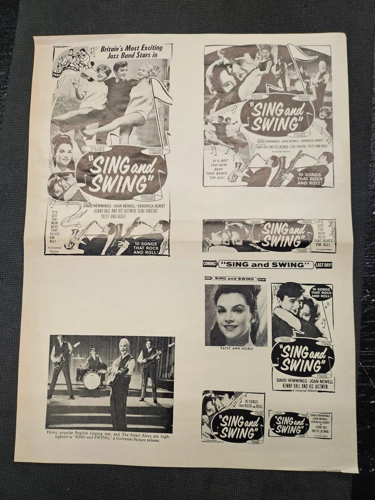 "Sing And Swing" Original Movie Ad Mat Mold And Ad Clip Art Print 1