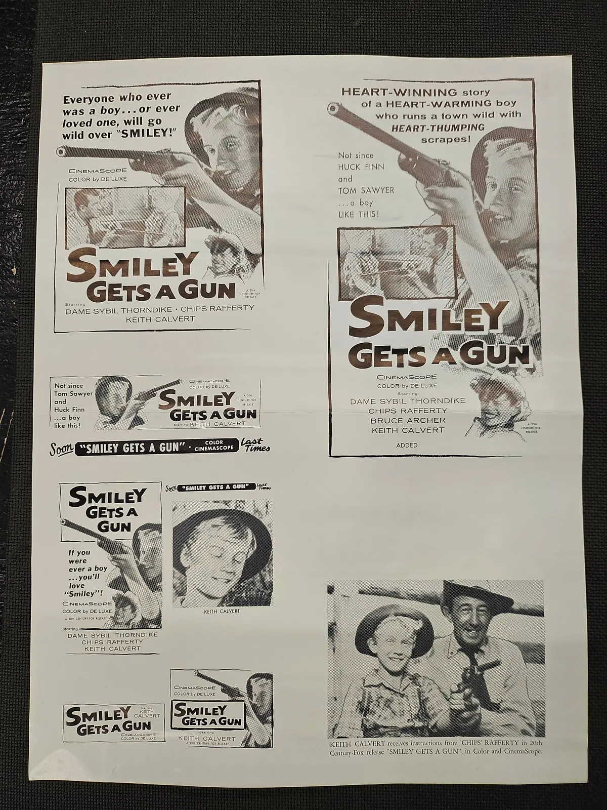 "Smiley Get A Gun" Original Movie Ad Mat Mold And Ad Clip Art Print 1