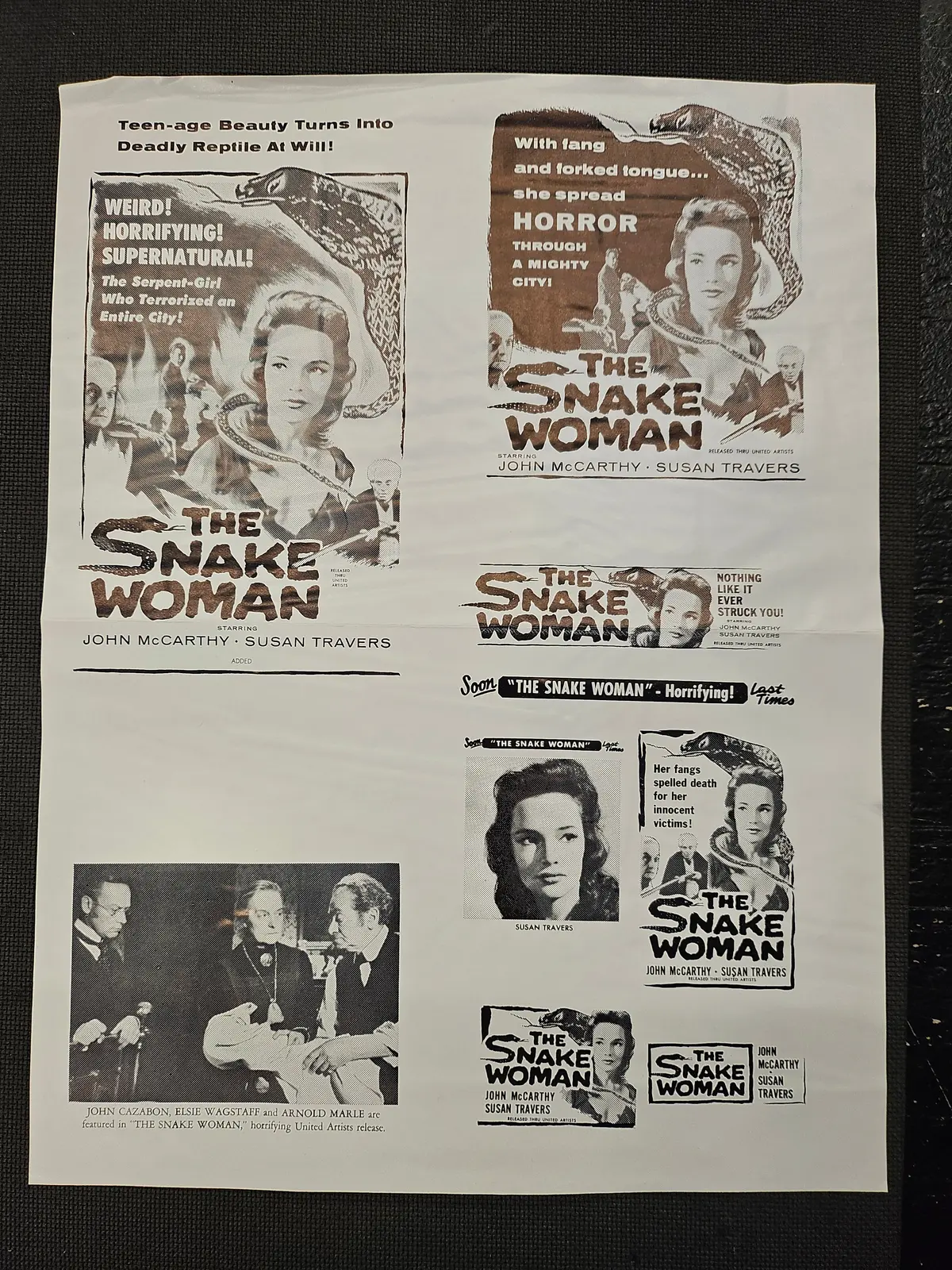 "The Snake Woman" Original Movie Ad Clip Art Print 1