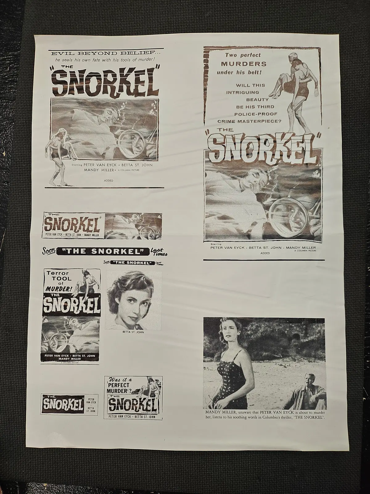 "The Snorkel" Original Movie Ad Mat Mold And Ad Clip Art Print 1