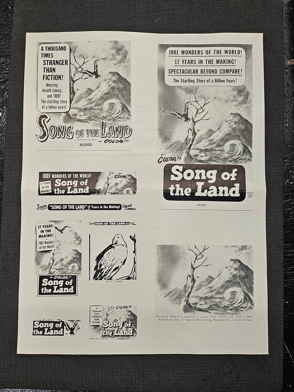 "Song Of The Land" Original Movie Ad Mat Mold And Ad Clip Art Print 1