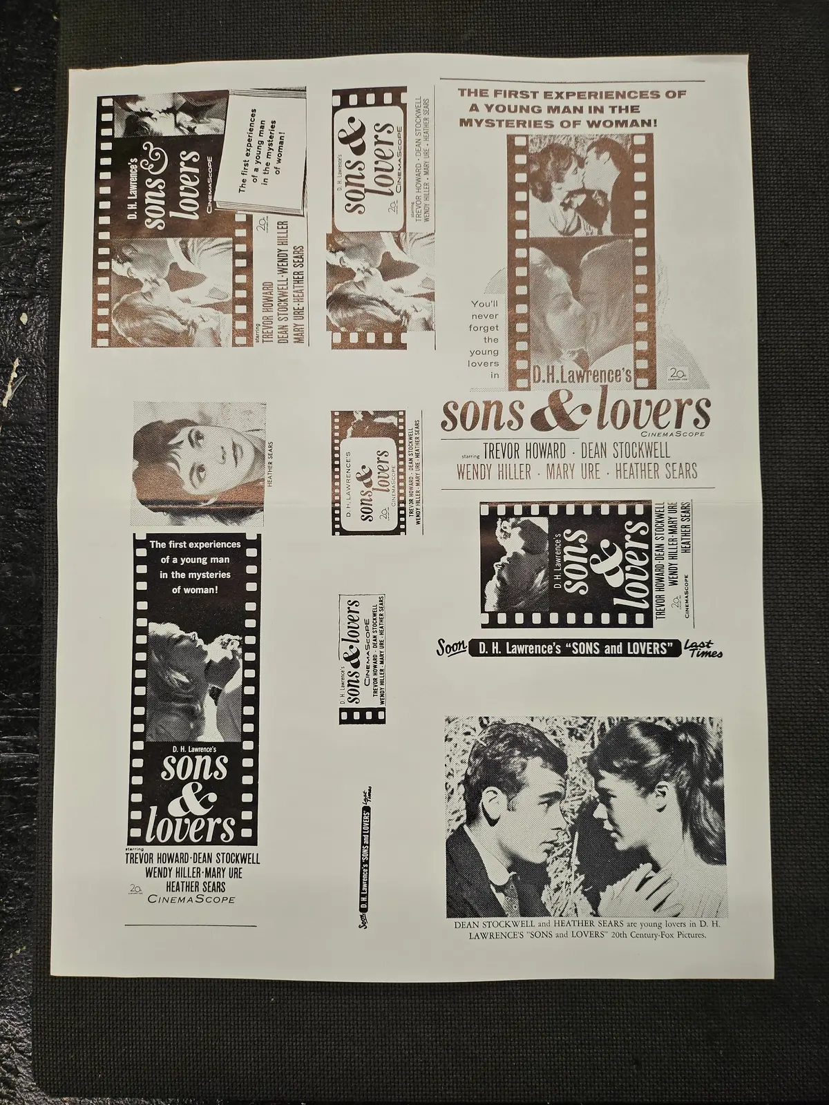 "Sons And Lovers" Original Movie Ad Clip Art Print 1