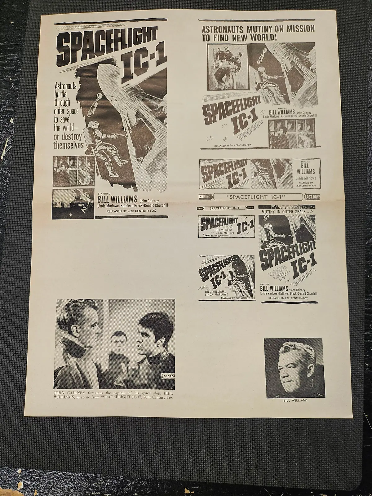 "Spaceflight Ic-1" Original Movie Ad Mat Mold And Ad Clip Art Print 1